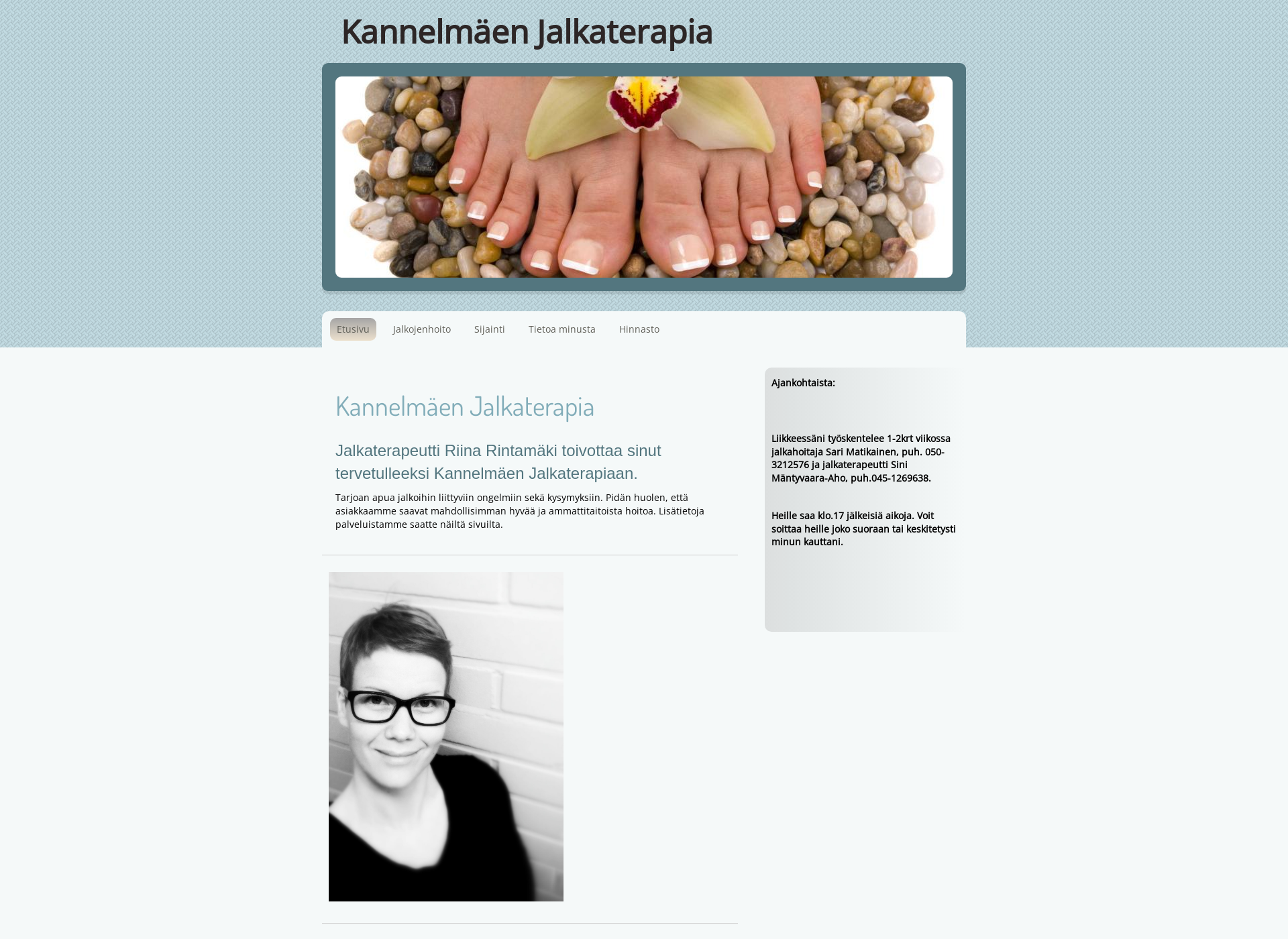 Screenshot for jalkaterapeuttiriina.fi