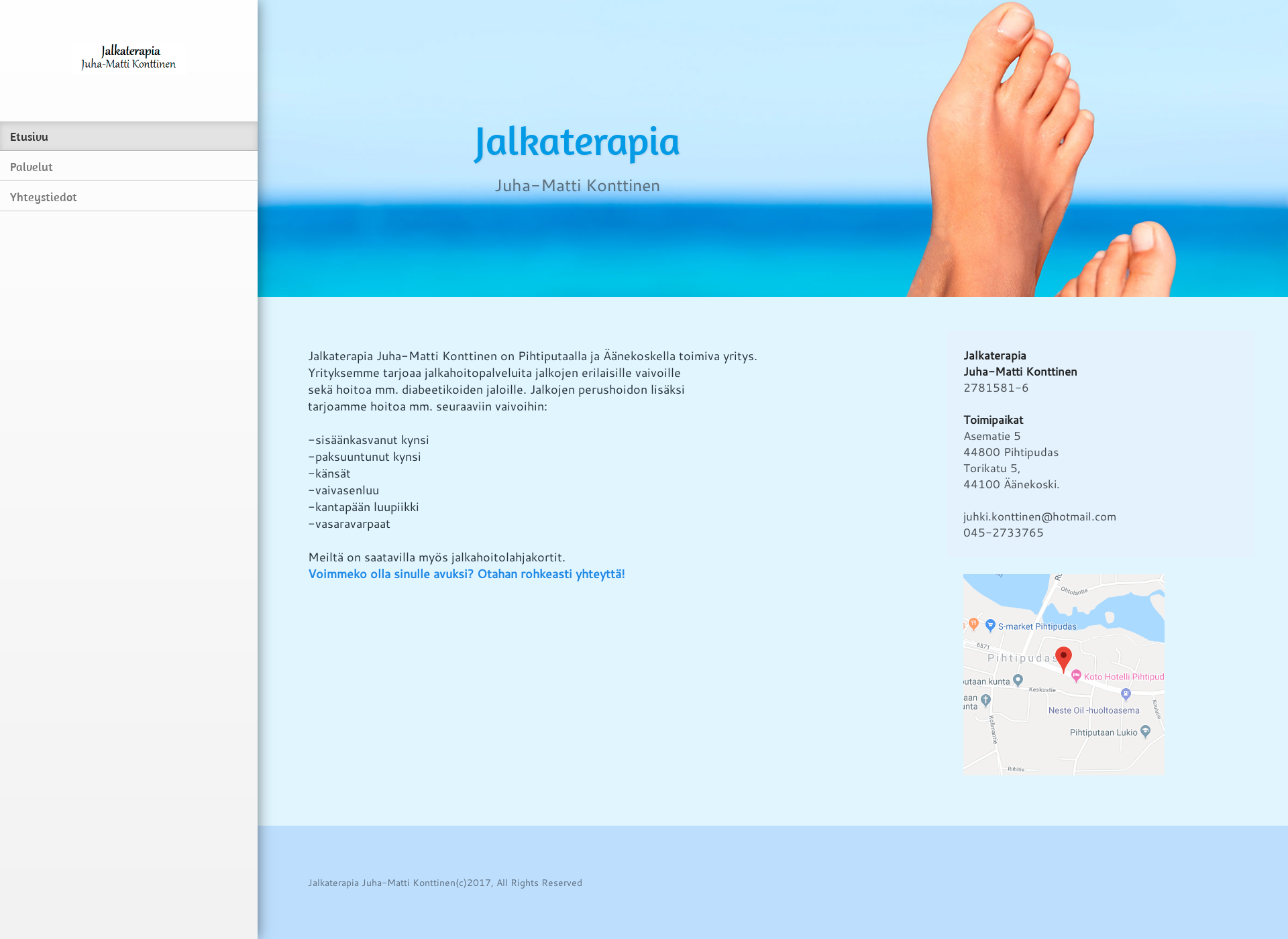 Screenshot for jalkaterapiakonttinen.fi