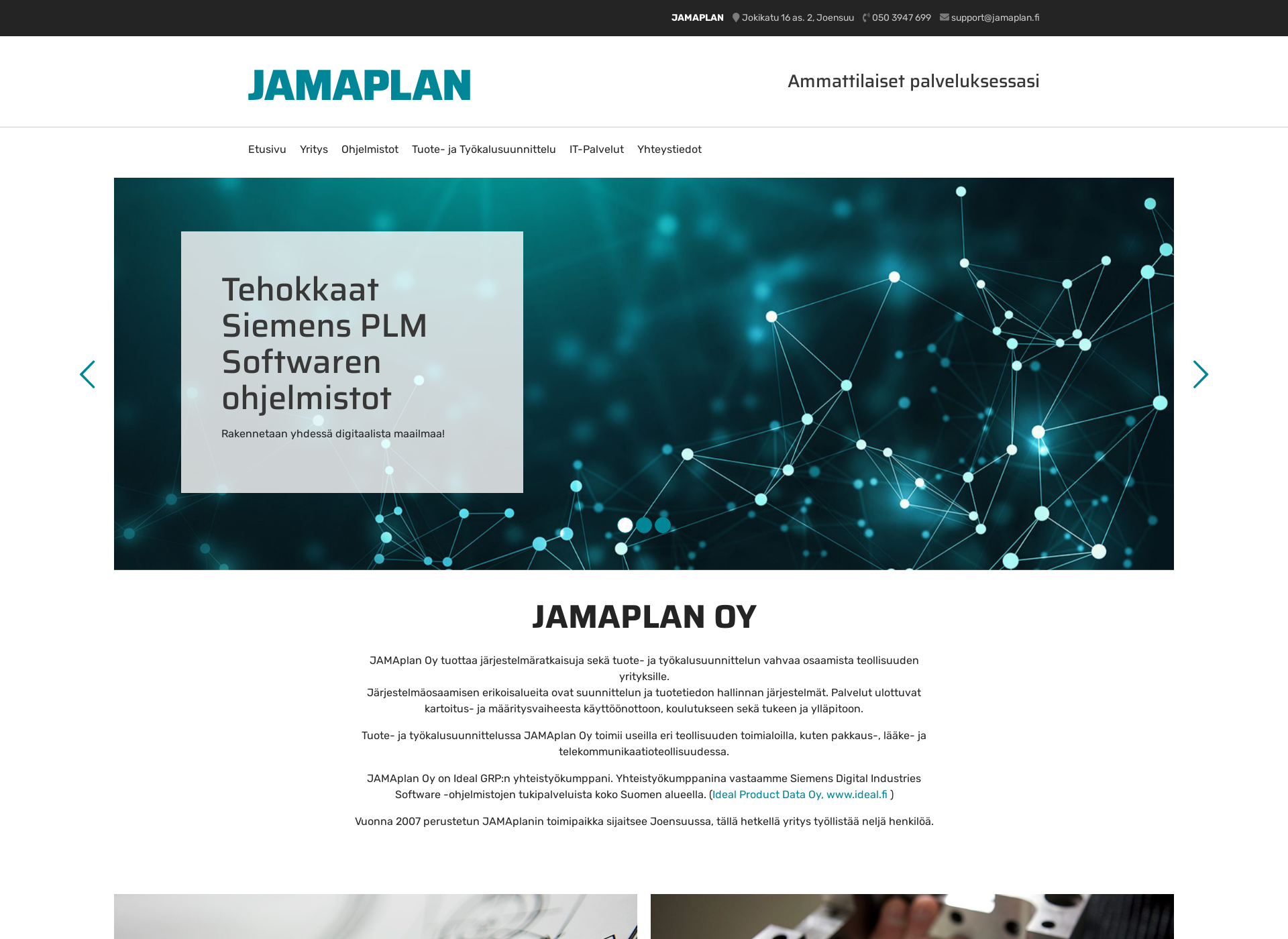 Skärmdump för jamaplan.fi