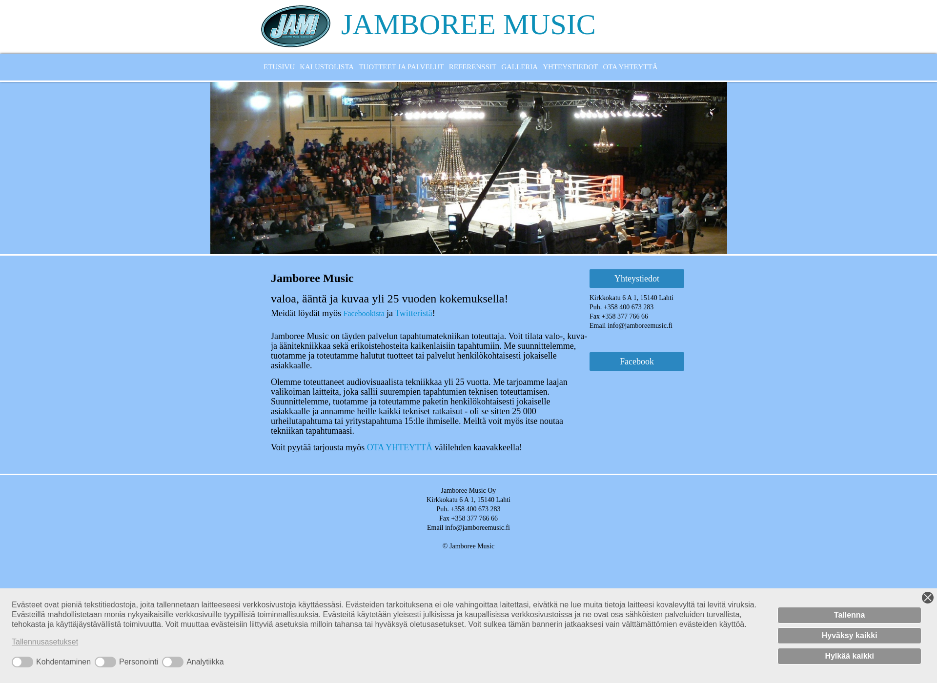 Skärmdump för jamboreemusic.fi