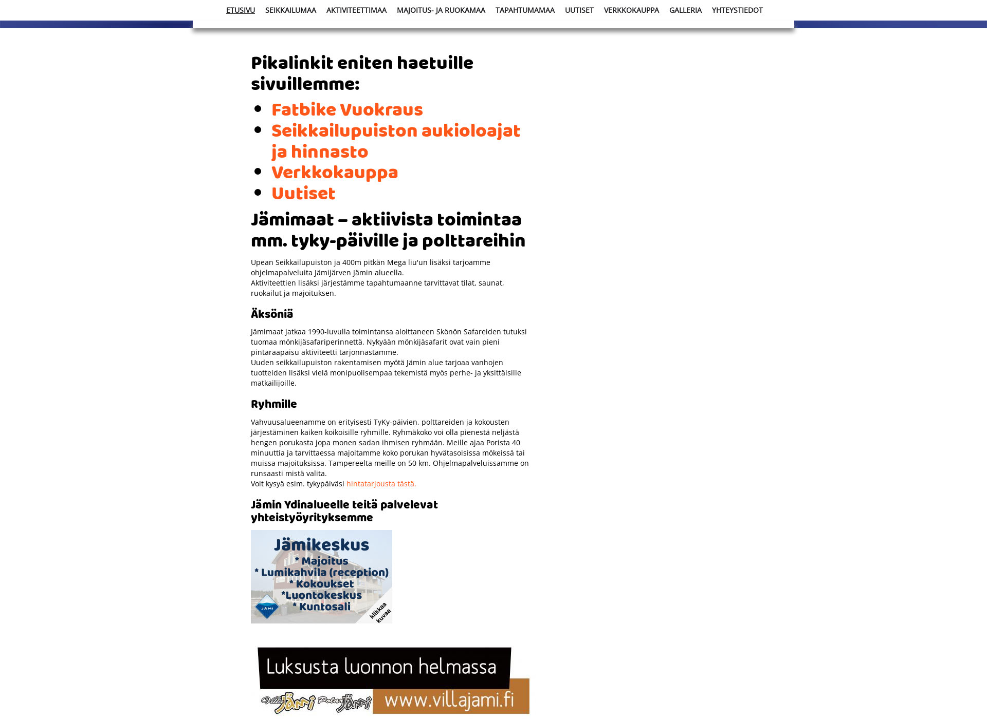 Skärmdump för jamimaat.fi