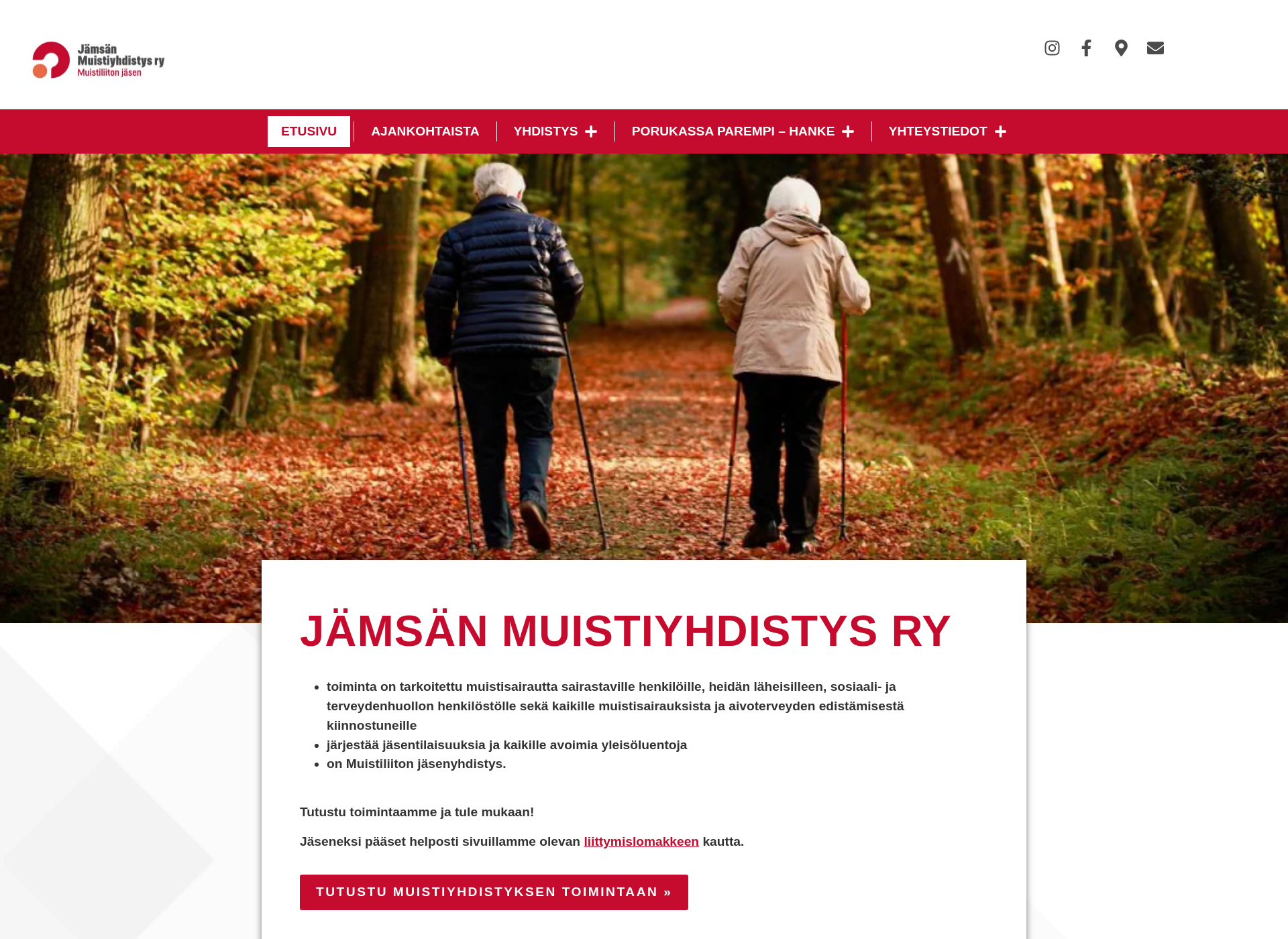 Skärmdump för jamsanmuistiyhdistys.fi