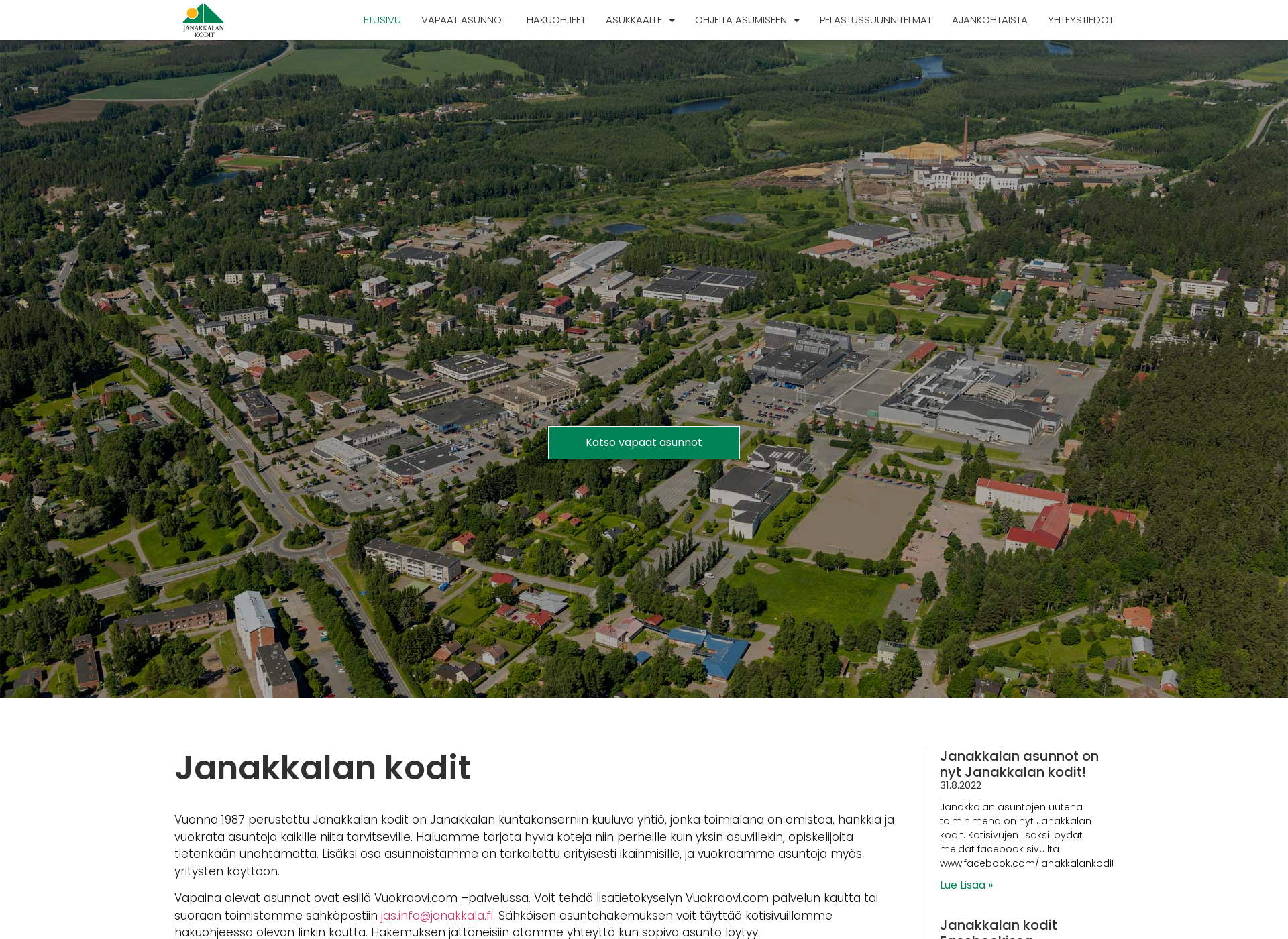Skärmdump för janakkalankodit.fi