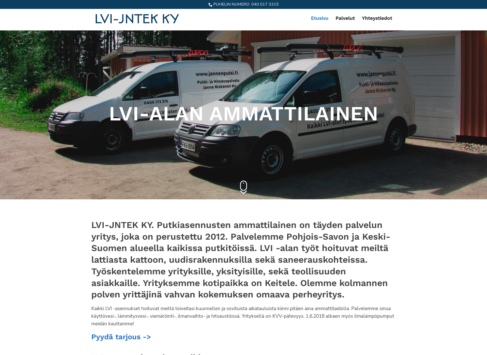 Skärmdump för jannenputki.fi