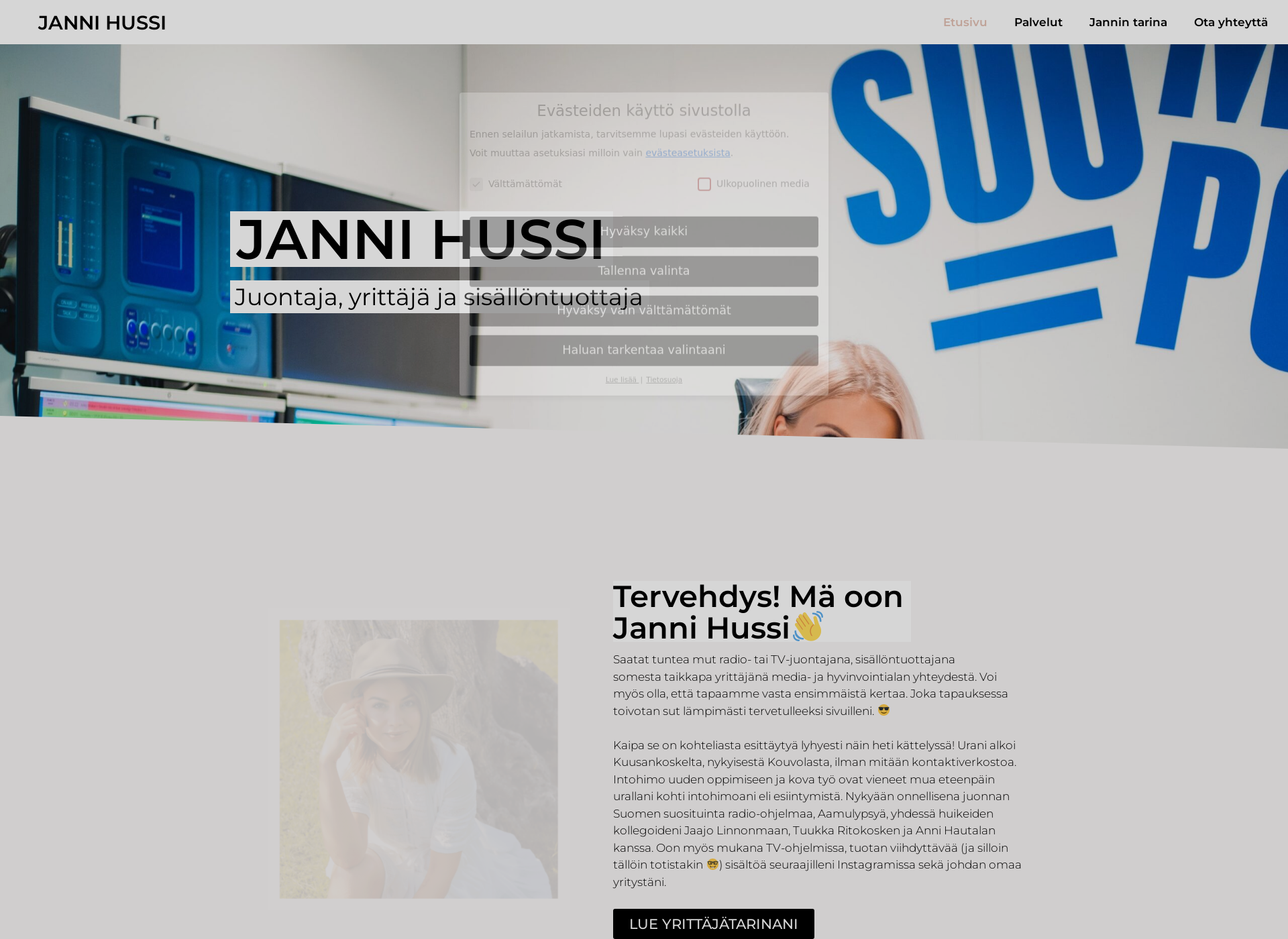 Skärmdump för jannihussi.fi