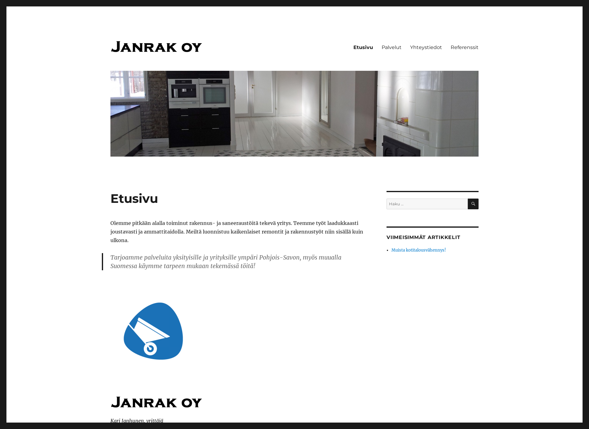 Skärmdump för janrak.fi