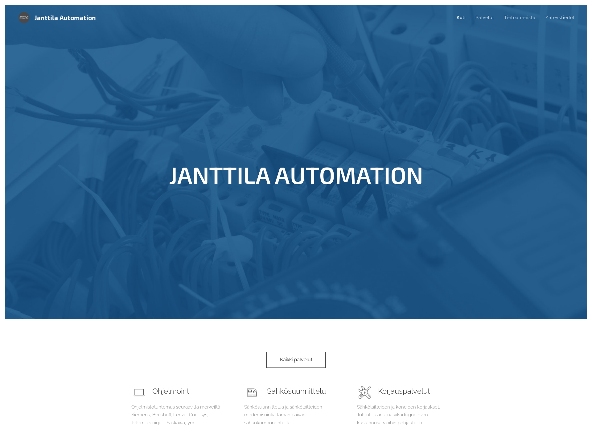Skärmdump för janttila-automation.fi