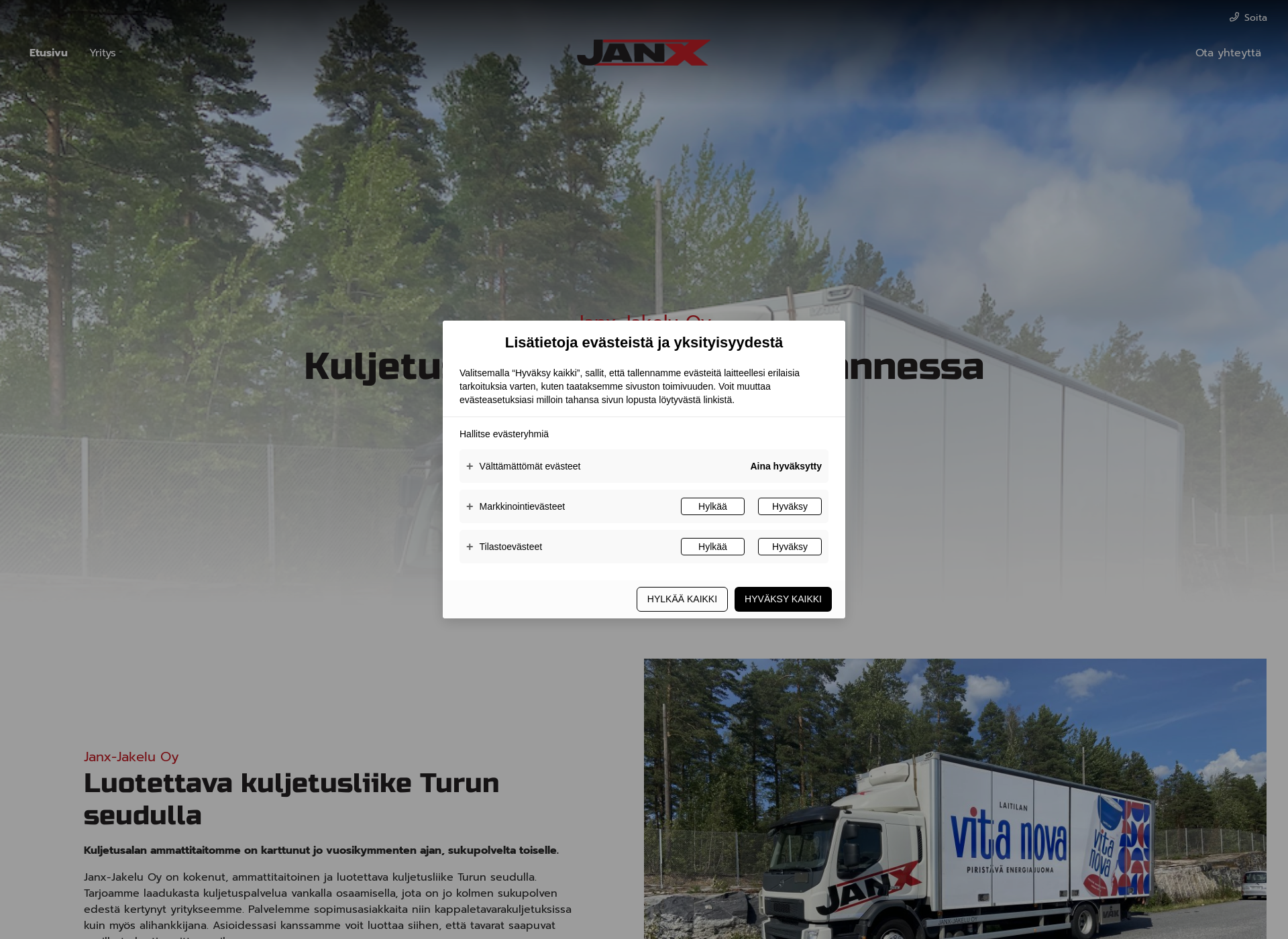 Skärmdump för janx.fi