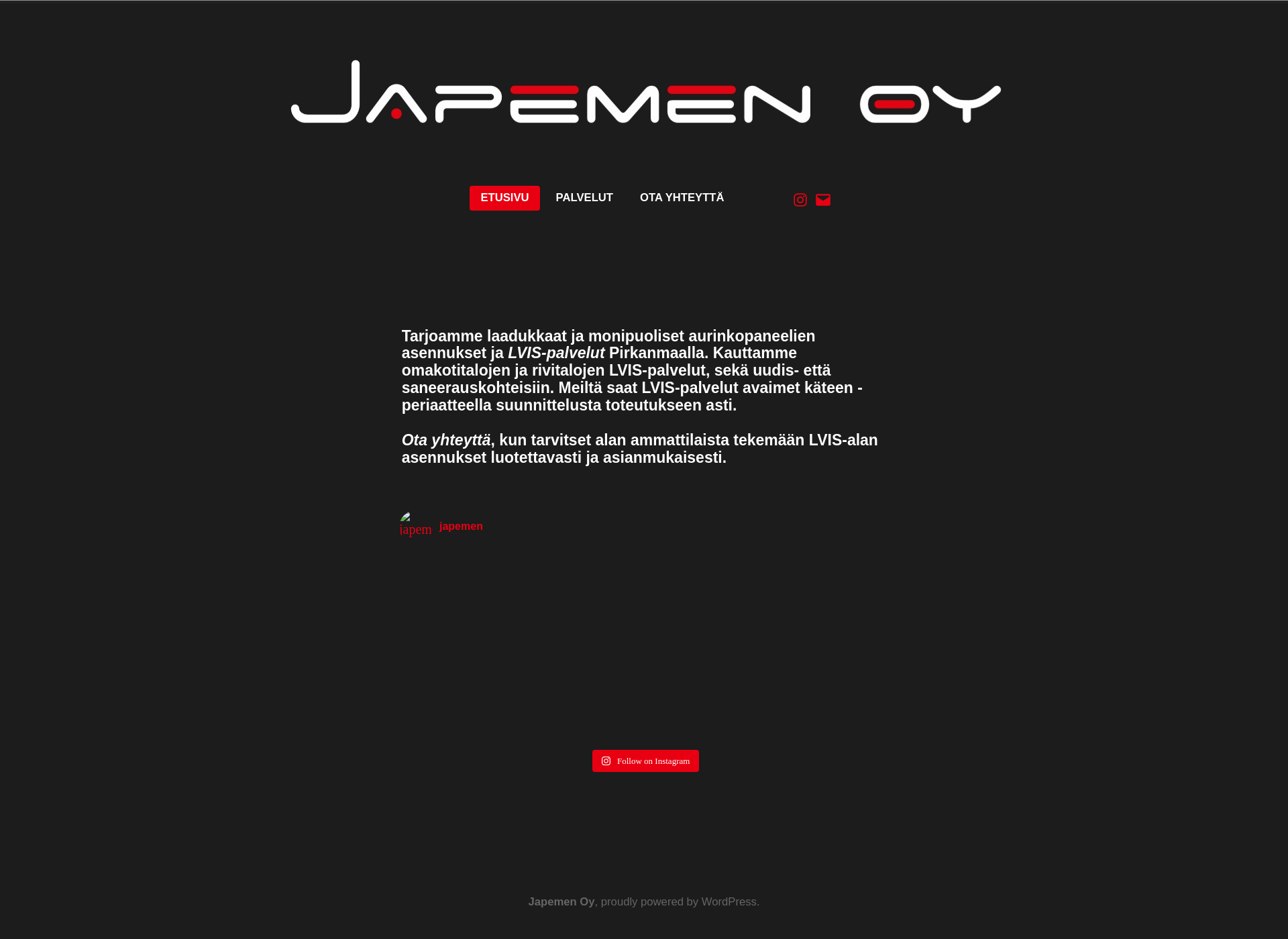 Skärmdump för japemen.fi