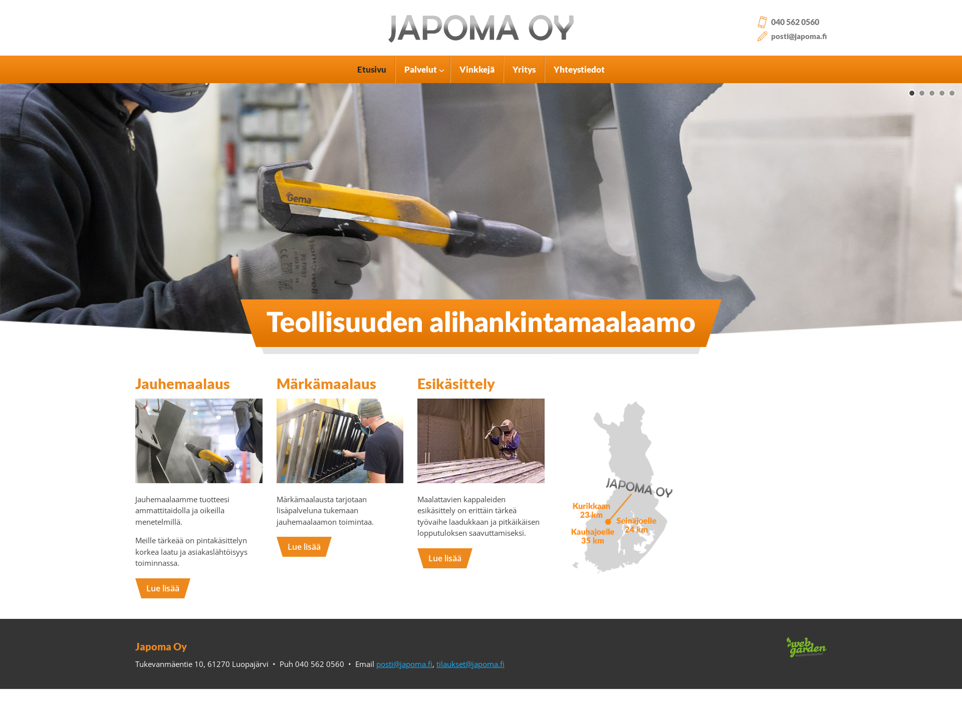 Skärmdump för japoma.fi