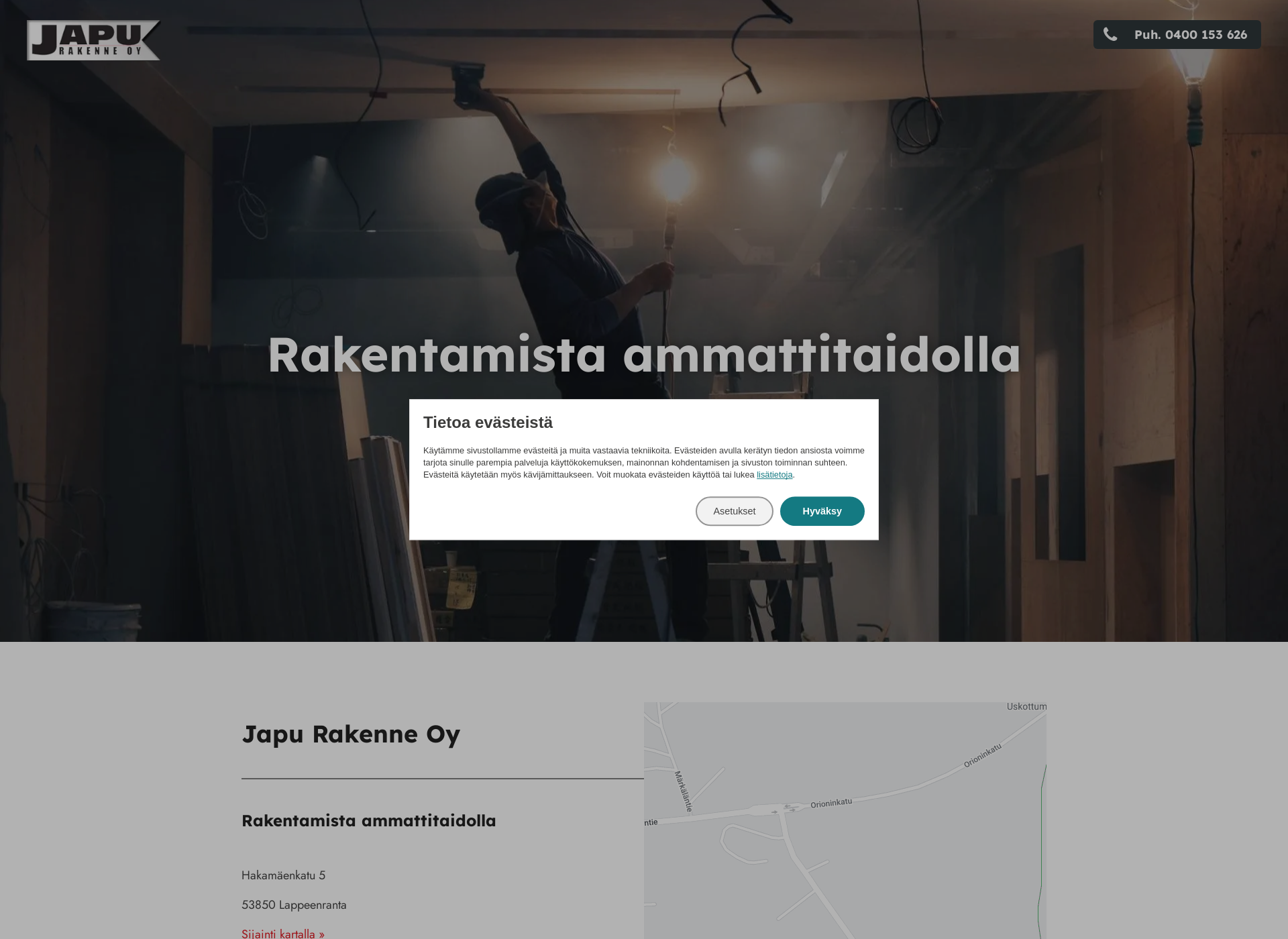 Skärmdump för japurakenne.fi