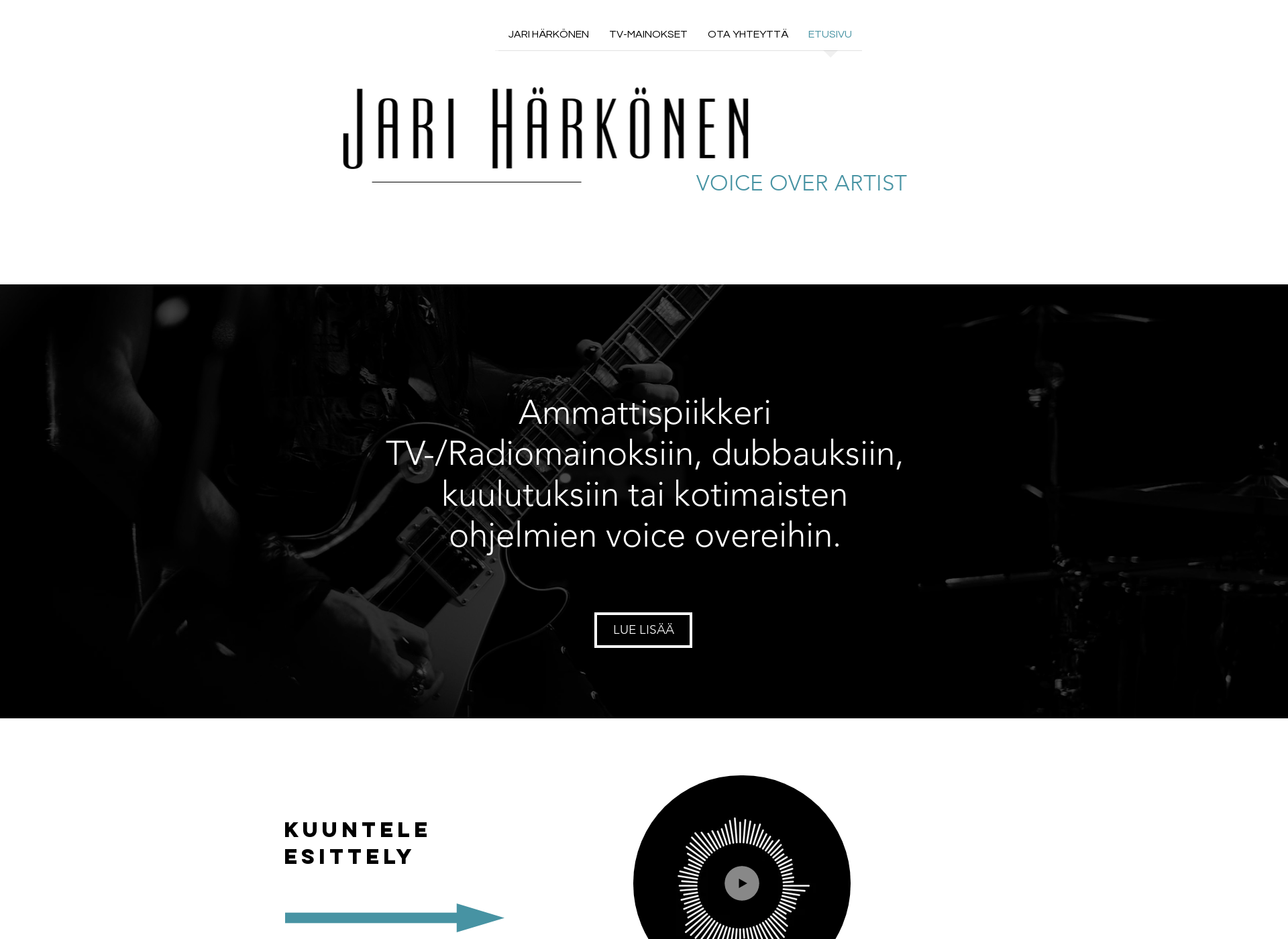 Skärmdump för jariharkonen.fi