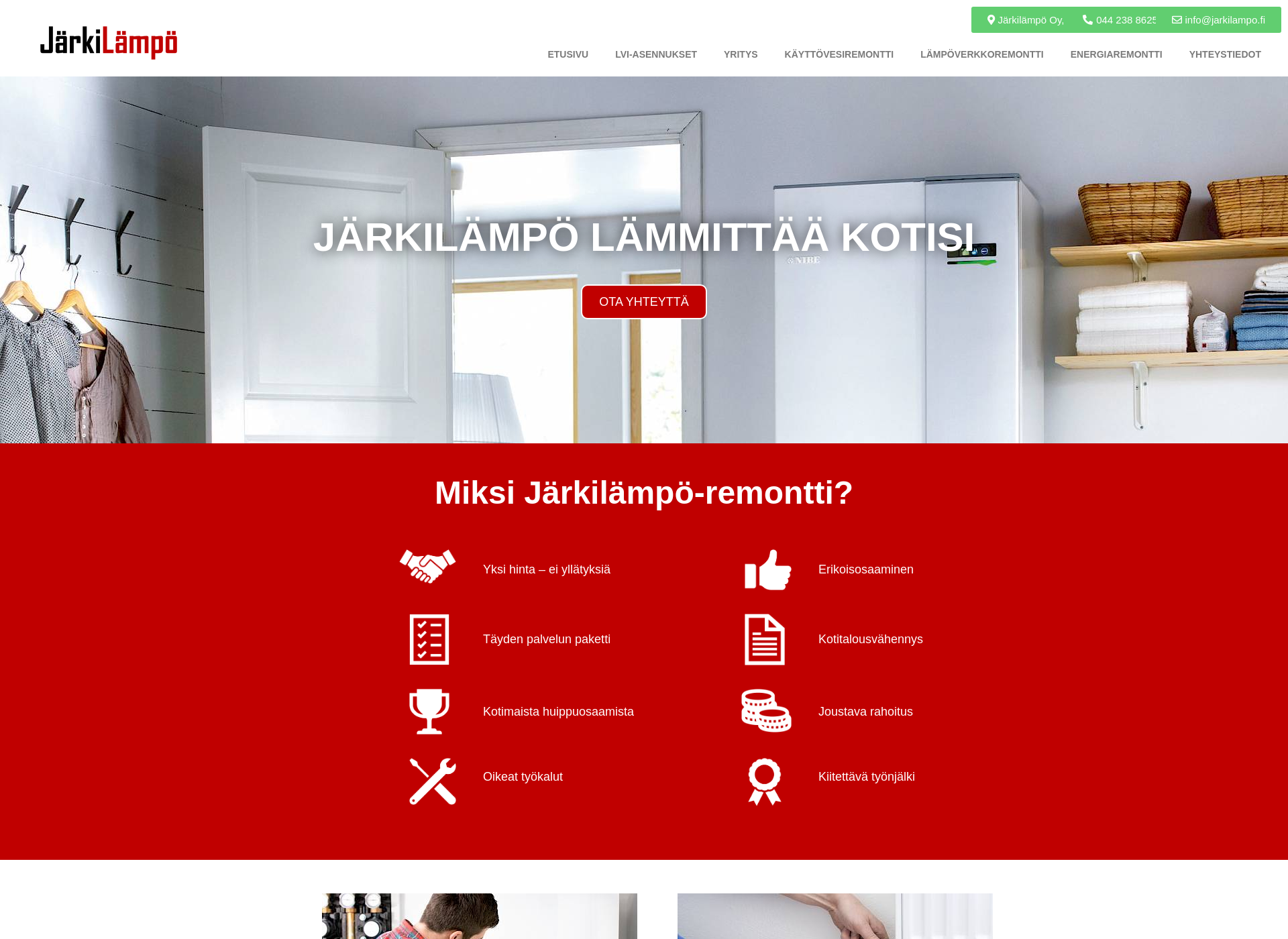 Skärmdump för jarkilampo.fi