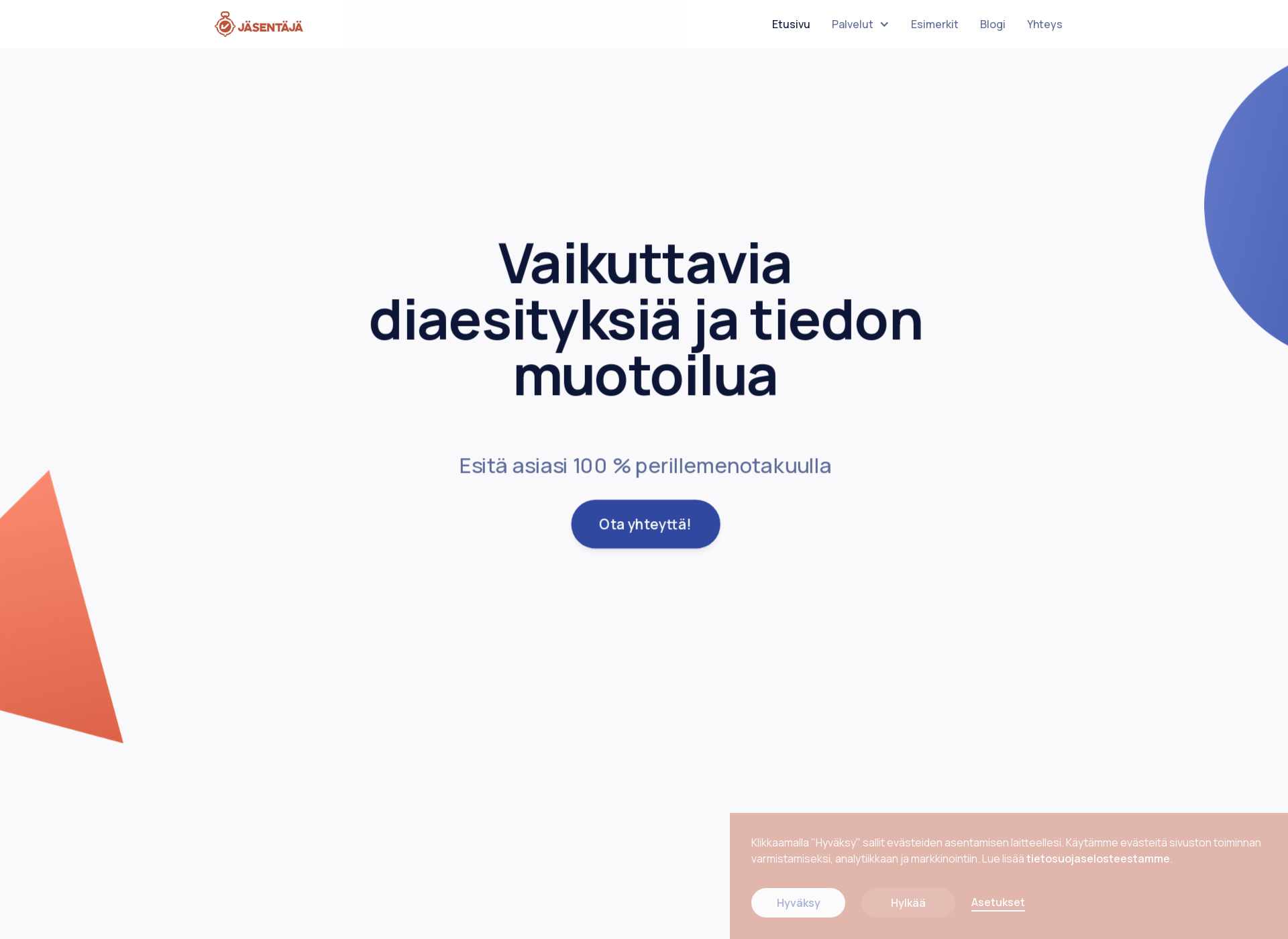 Screenshot for jasentaja.fi
