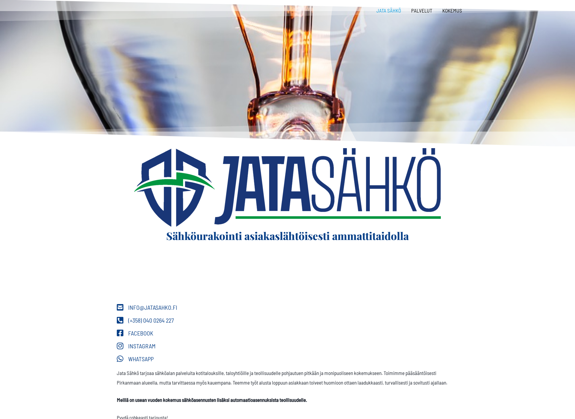 Skärmdump för jatasahko.fi