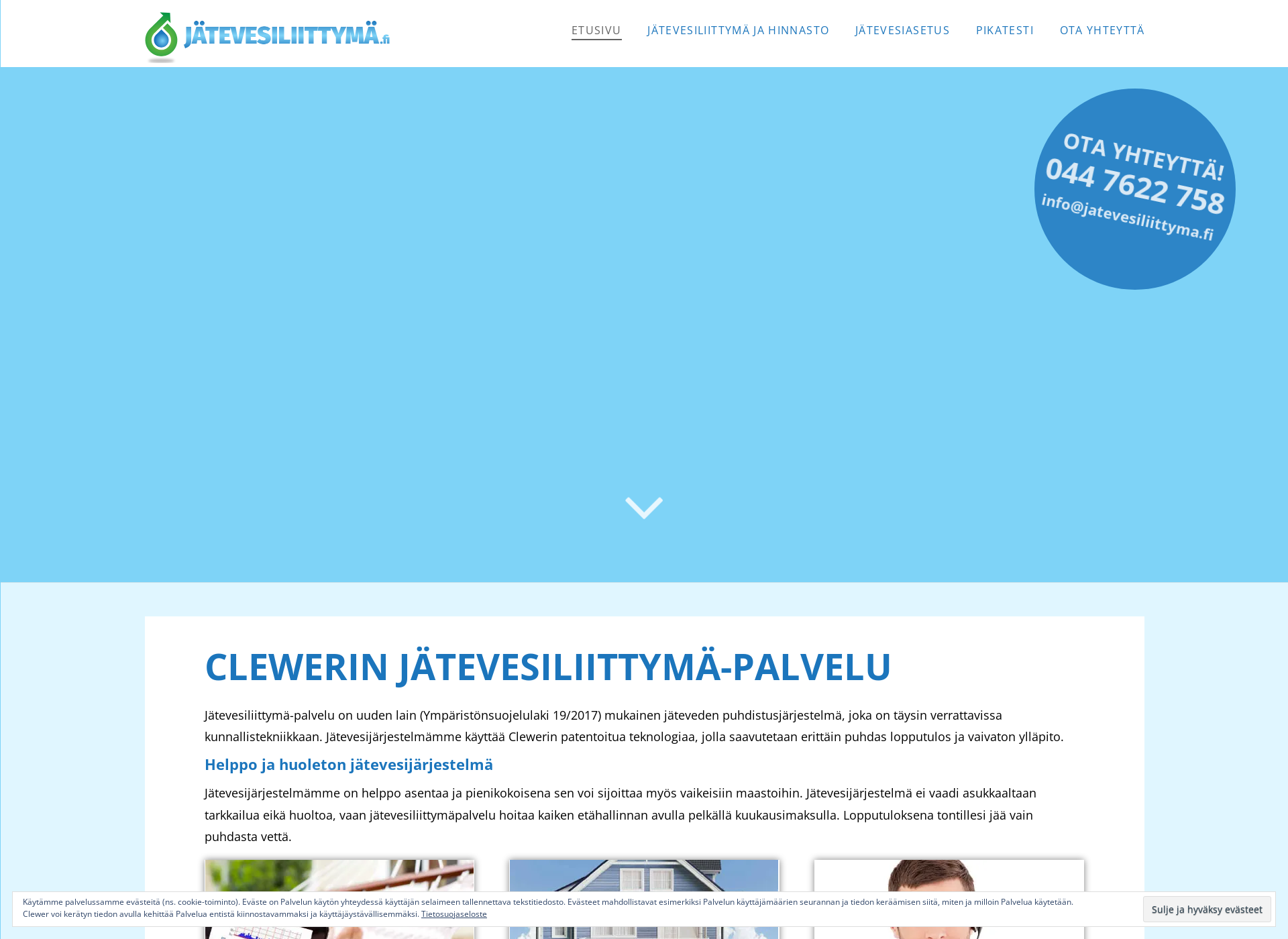 Skärmdump för jatevesiliittyma.fi