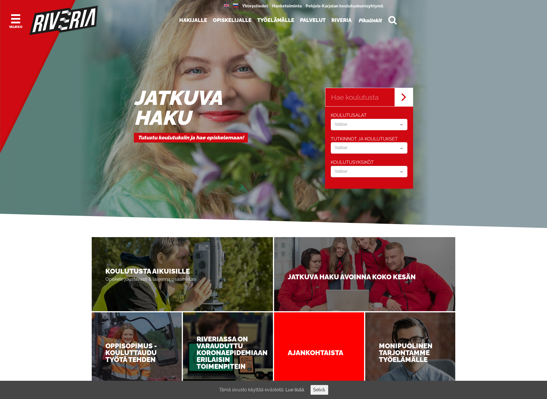Skärmdump för jatkopaiva.fi