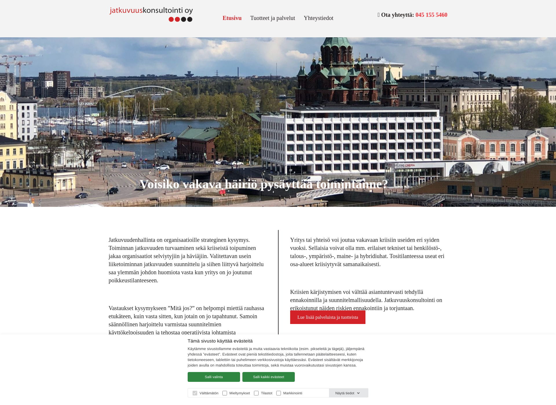 Skärmdump för jatkuvuuskonsultointi.fi