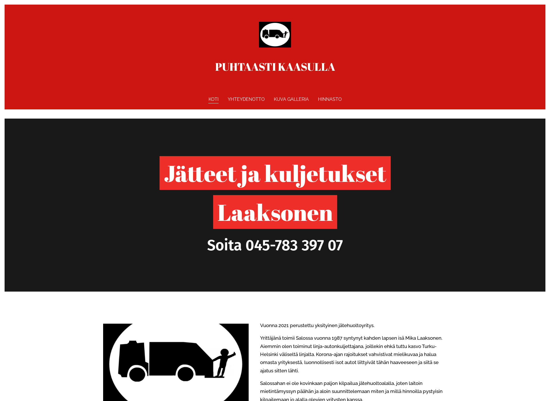 Screenshot for jatteetjakuljetukset.fi