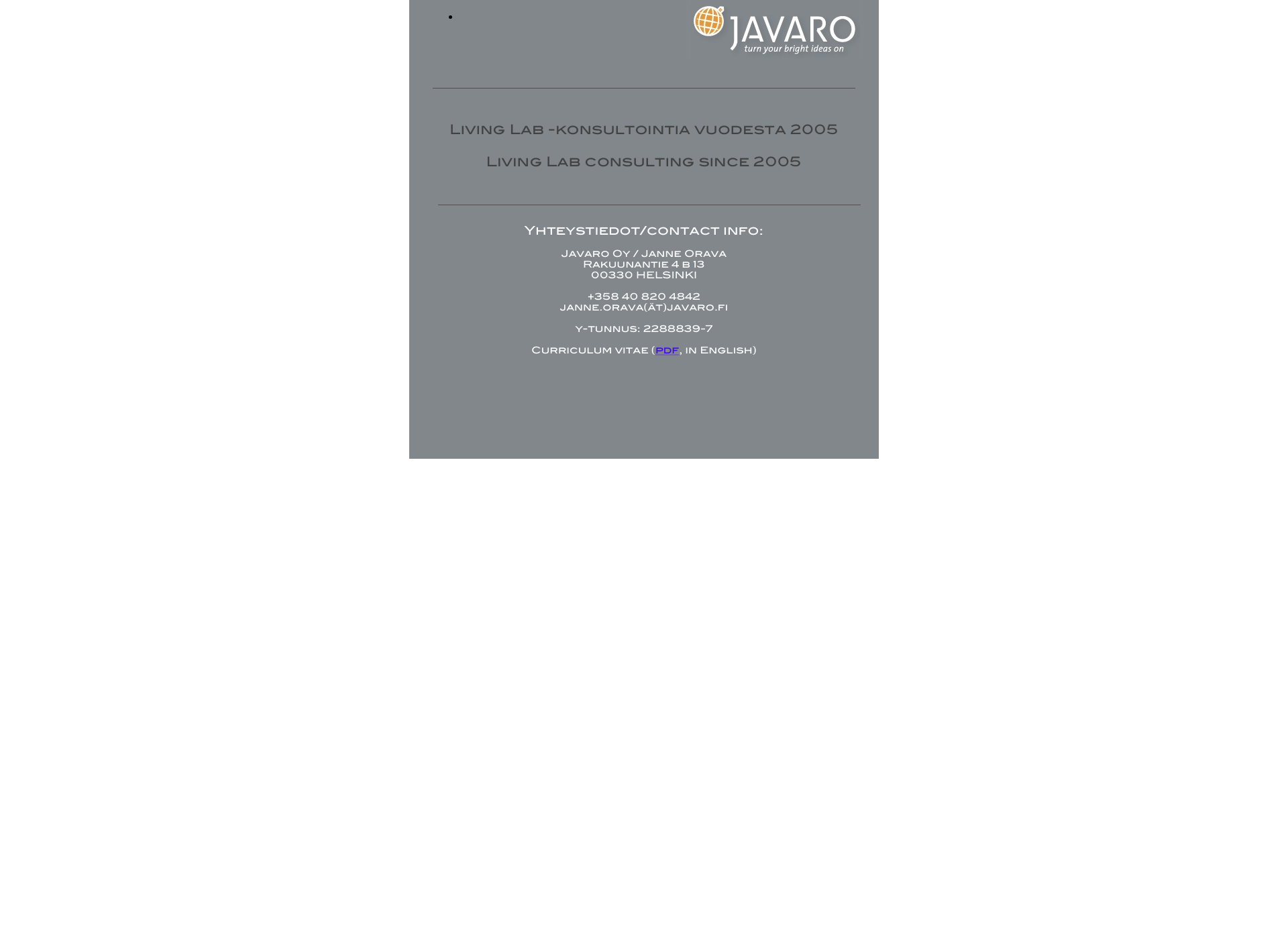 Screenshot for javaro.fi