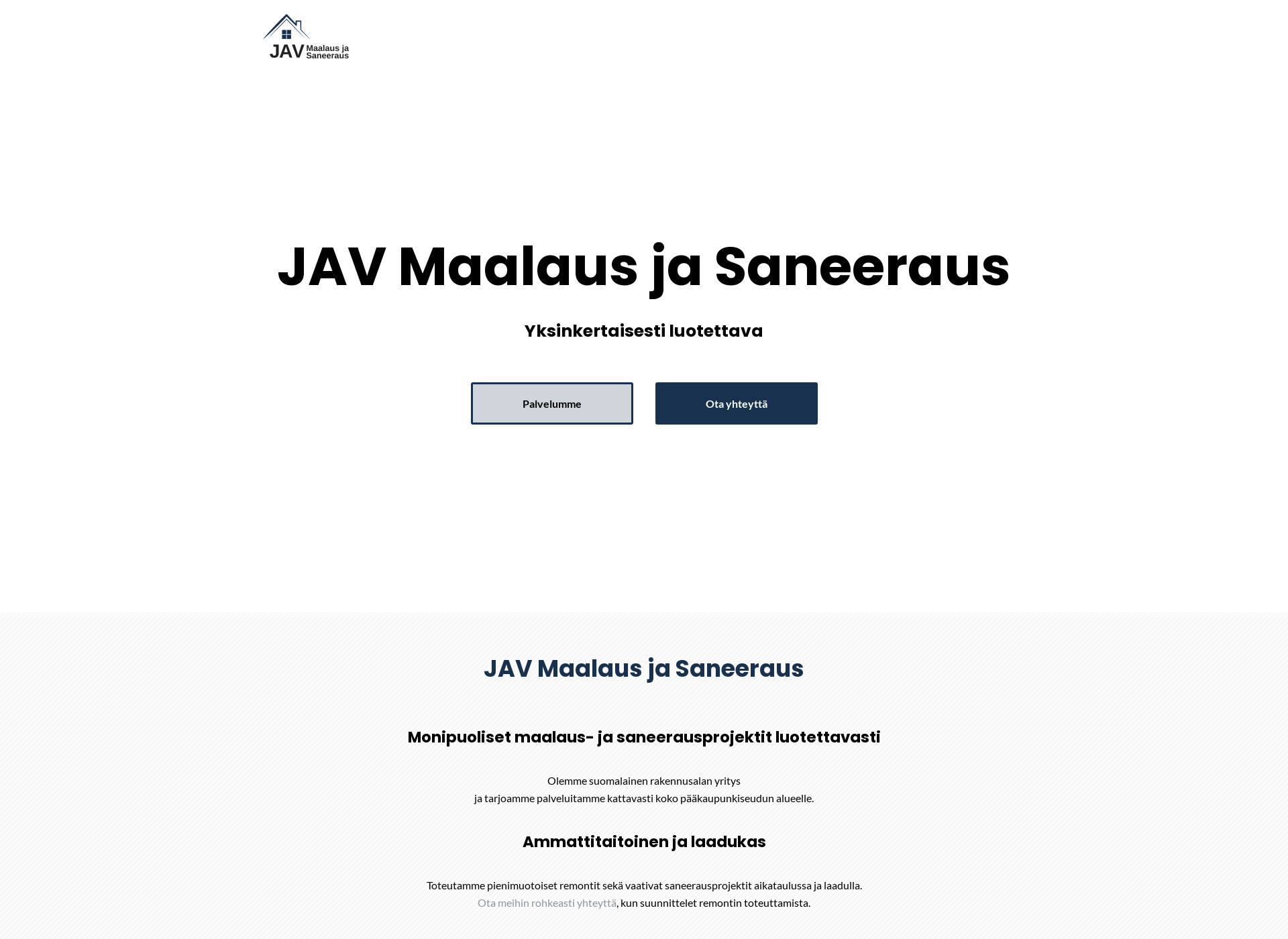 Skärmdump för javmaalausjasaneeraus.fi