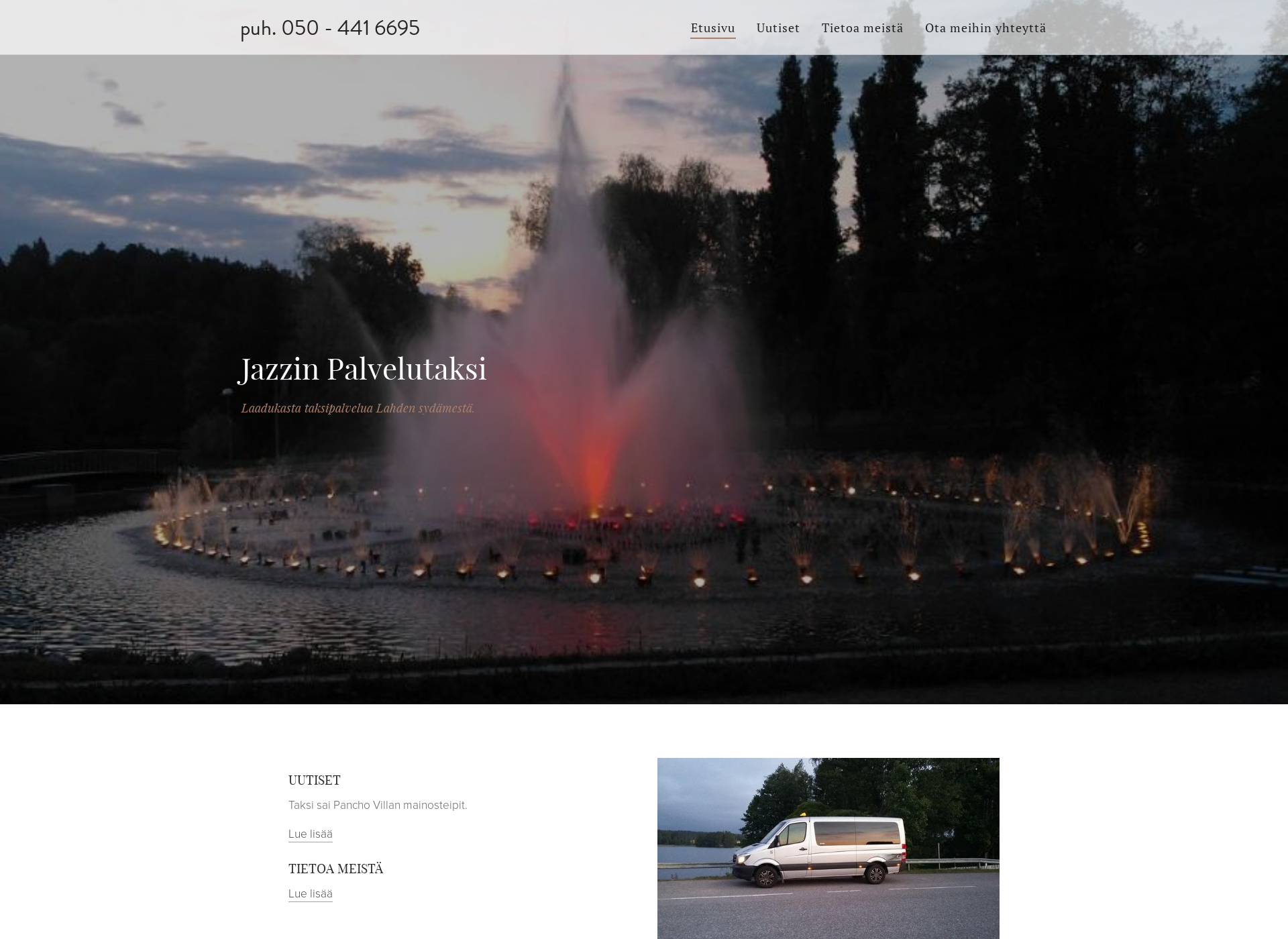 Skärmdump för jazzintaksi.fi