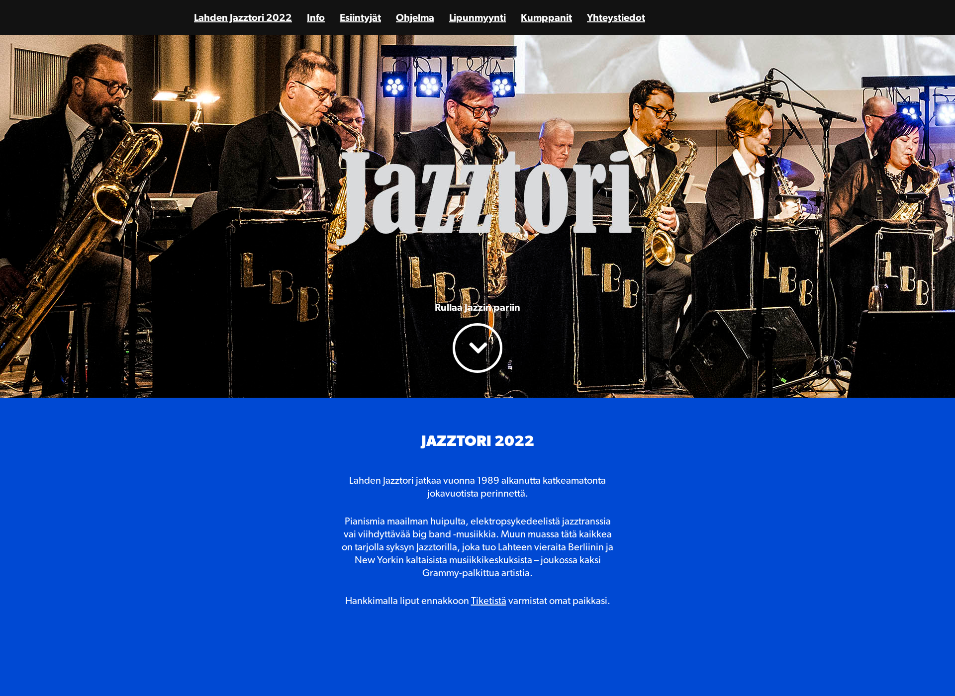 Skärmdump för jazztori.fi