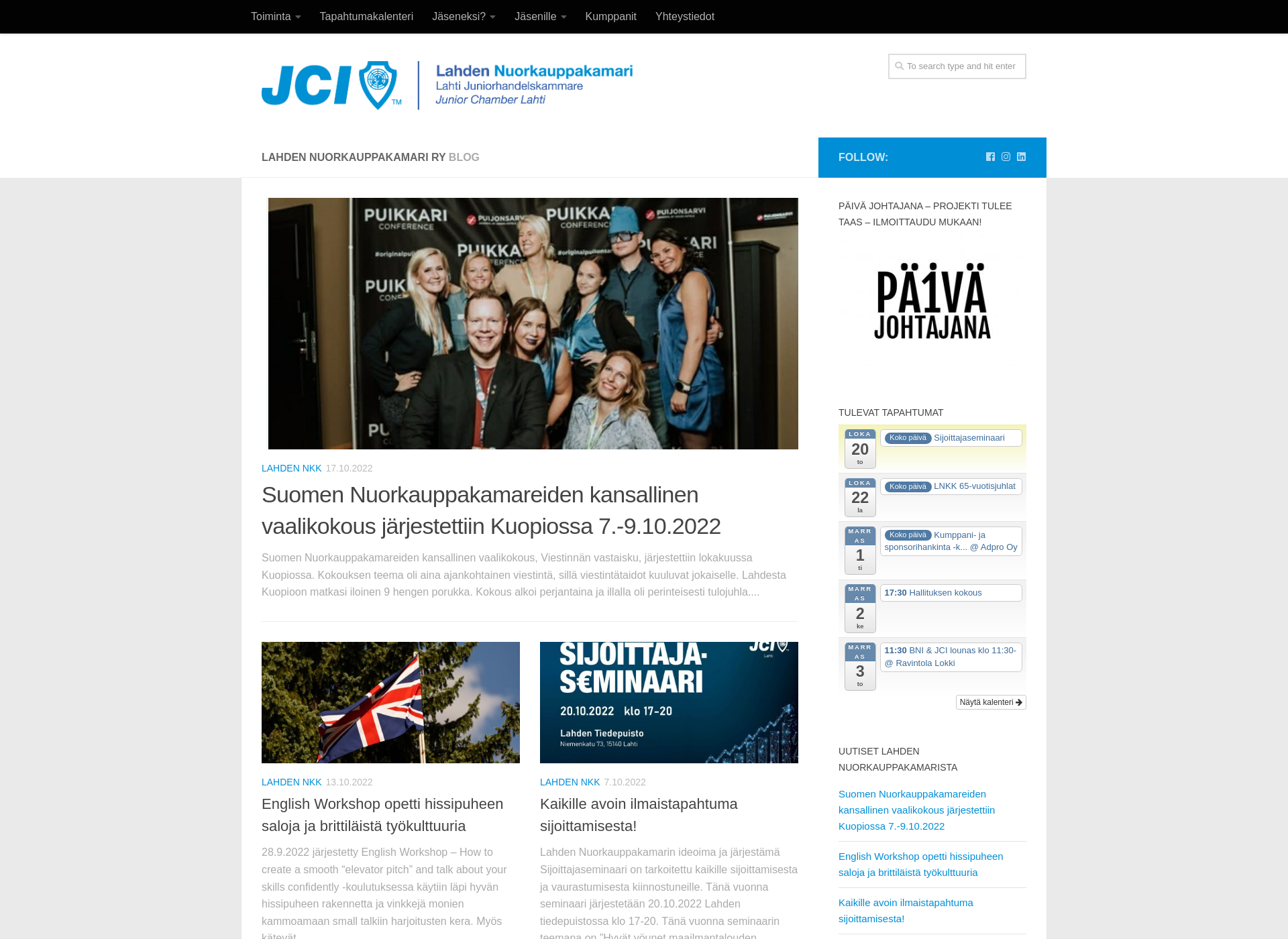 Skärmdump för jcilahti.fi