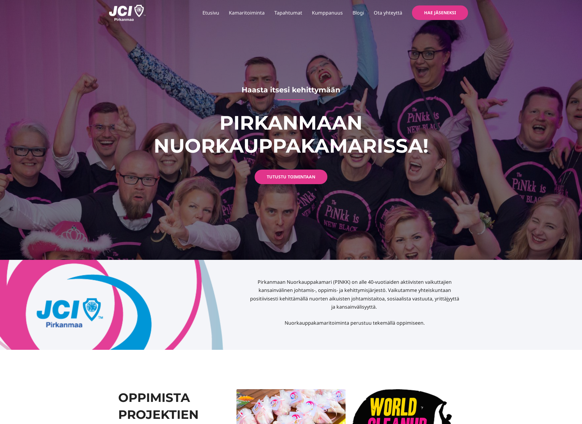Skärmdump för jcipirkanmaa.fi