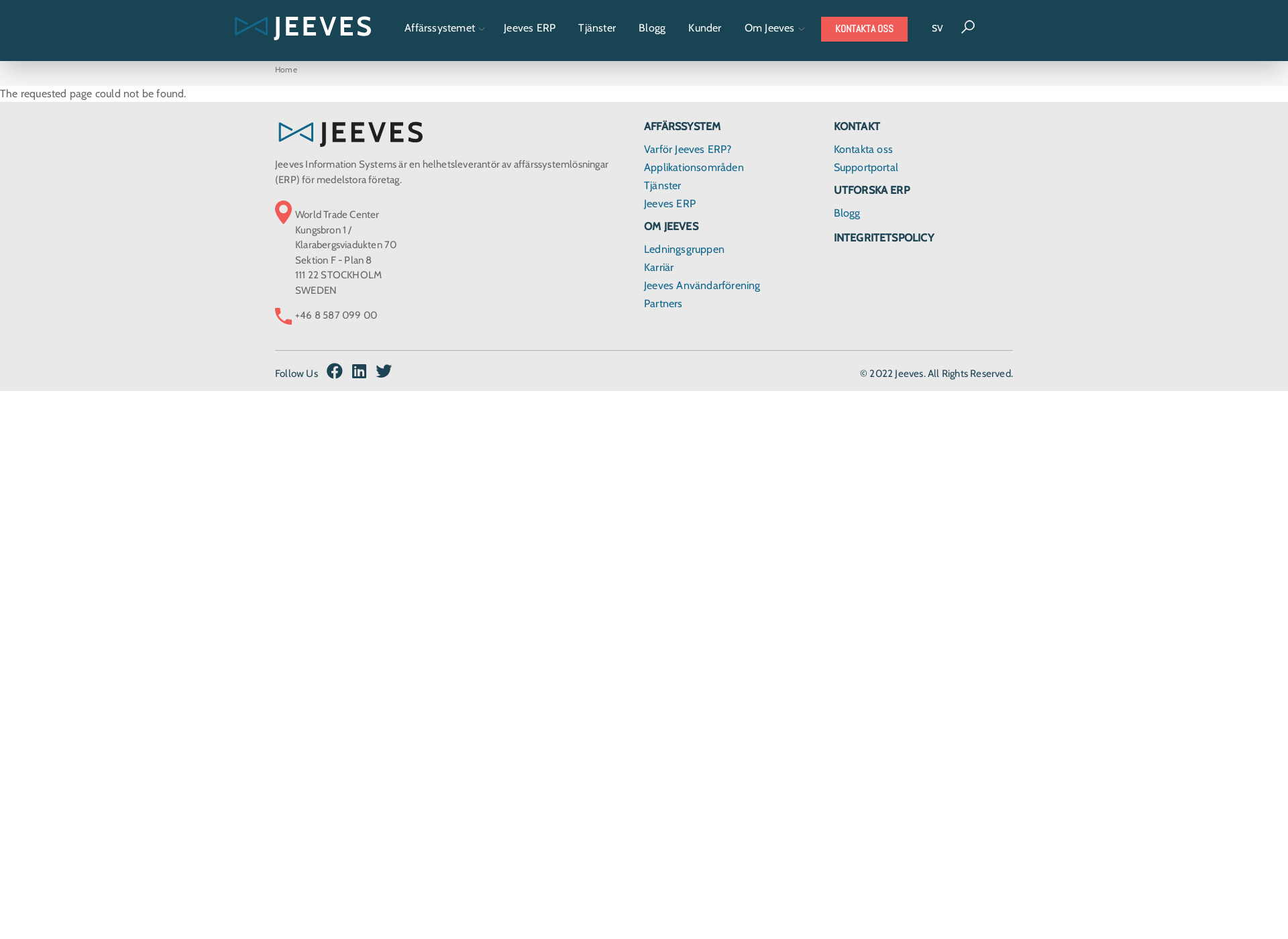 Skärmdump för jeeves.fi
