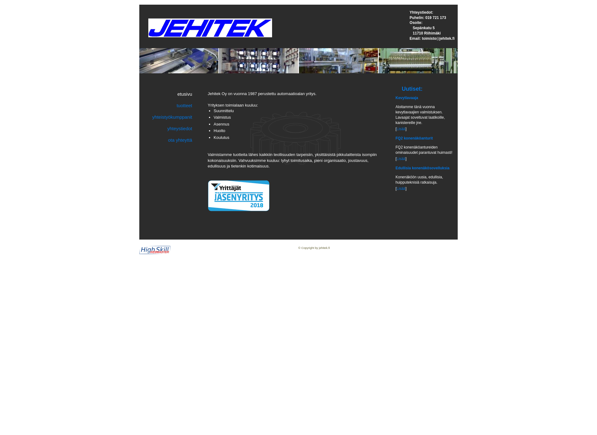 Screenshot for jehitek.fi