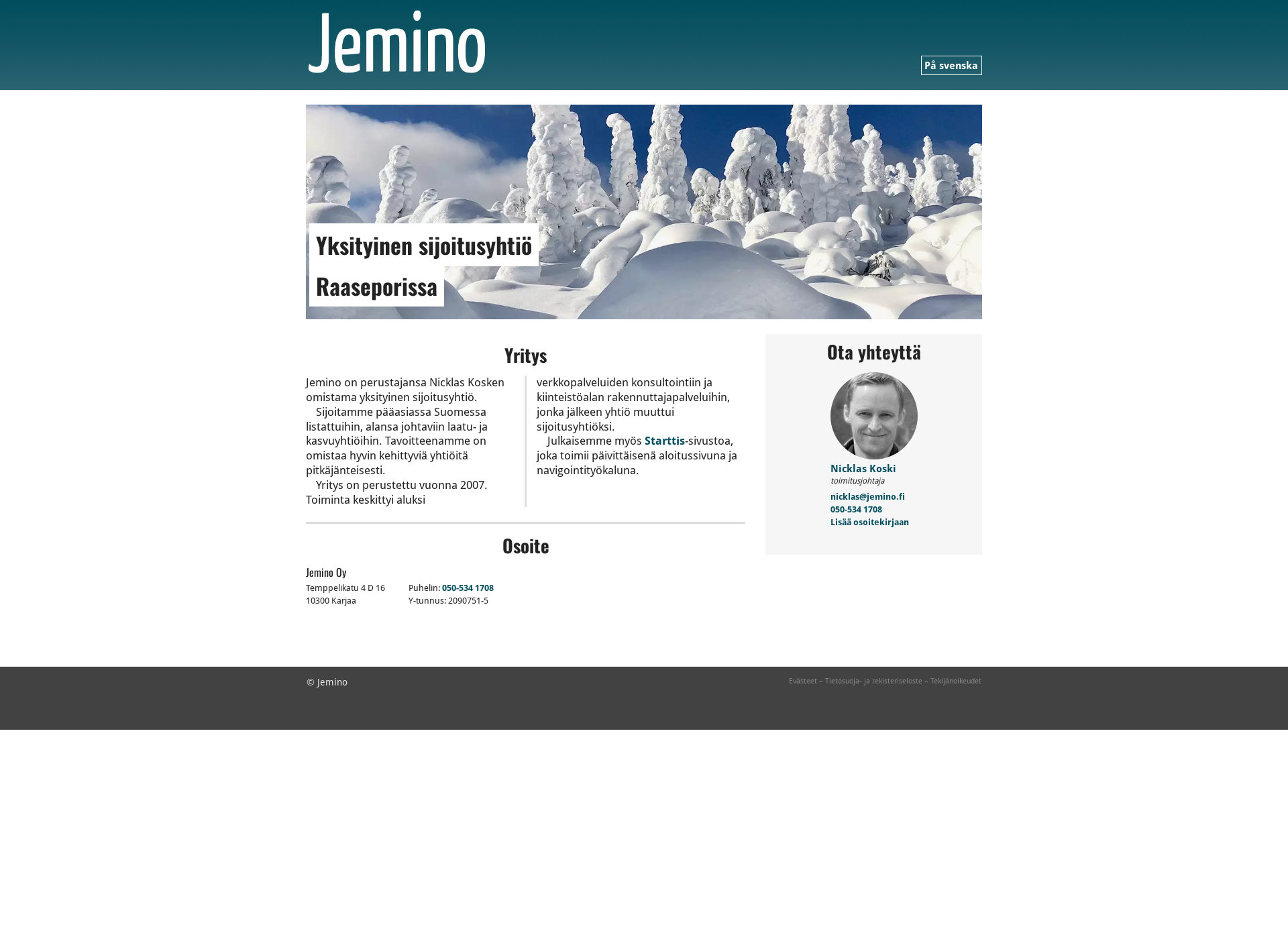 Skärmdump för jemino.fi