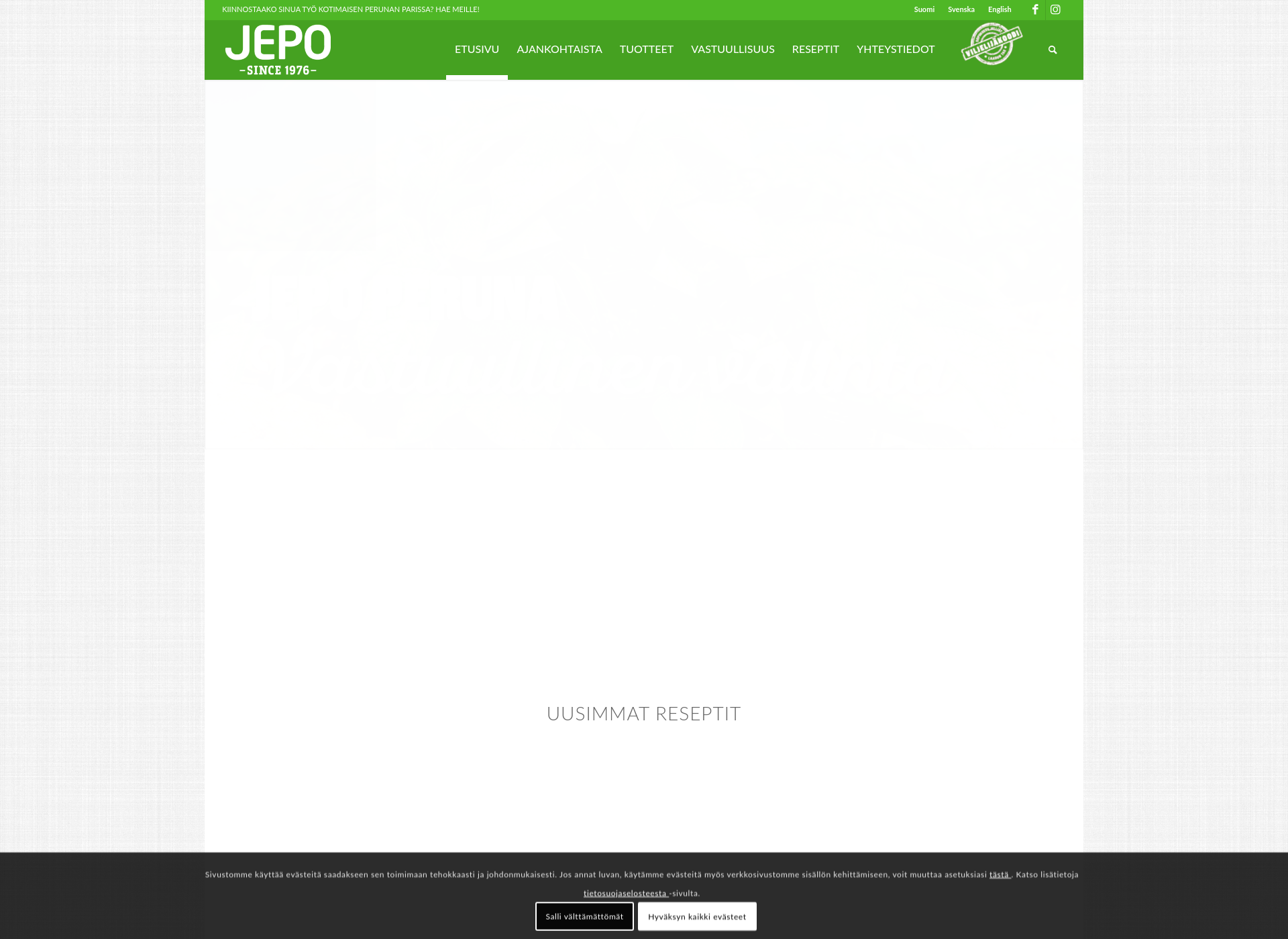 Skärmdump för jepo.fi