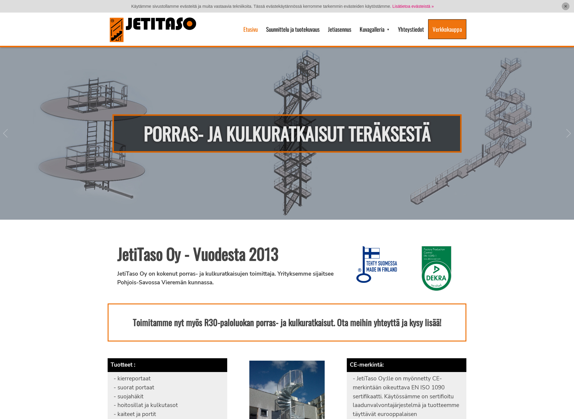 Skärmdump för jetiasennus.fi