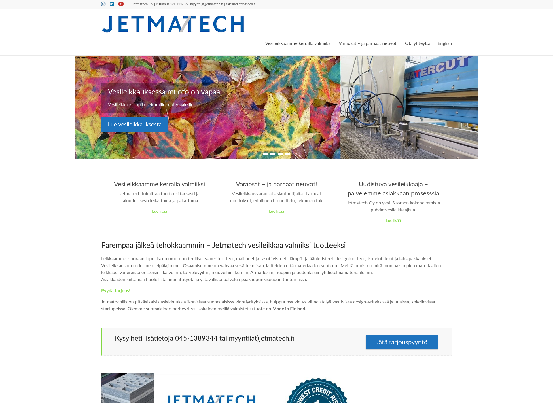 Skärmdump för jetmatech.fi