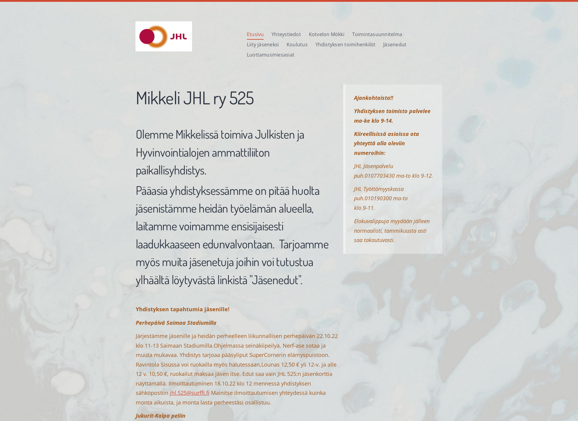 Skärmdump för jhl525.fi