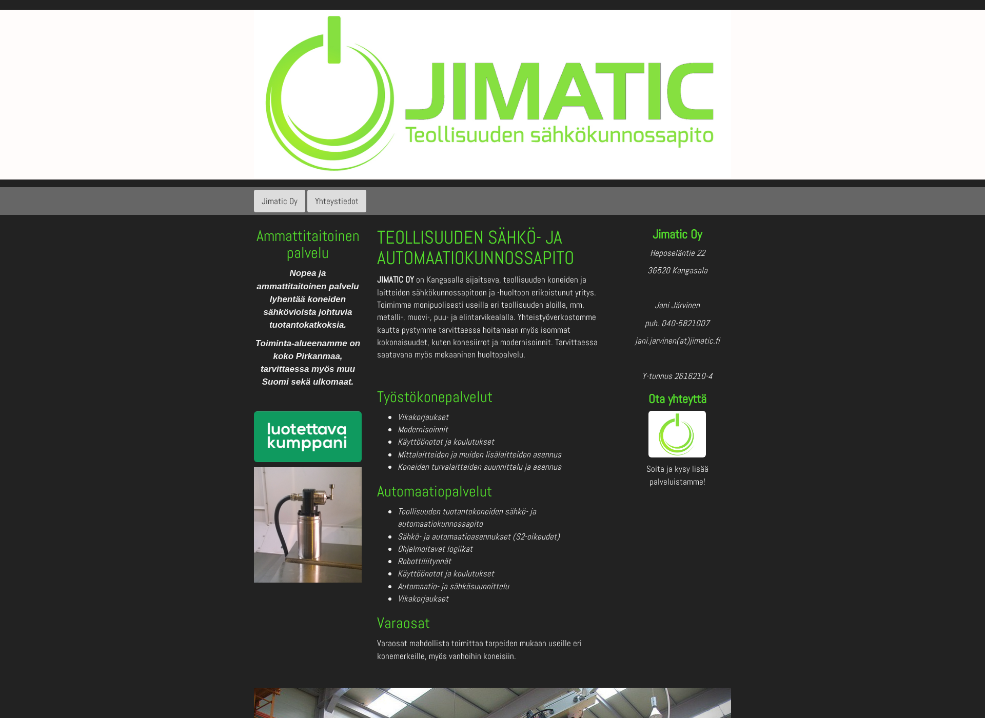 Screenshot for jimatic.fi