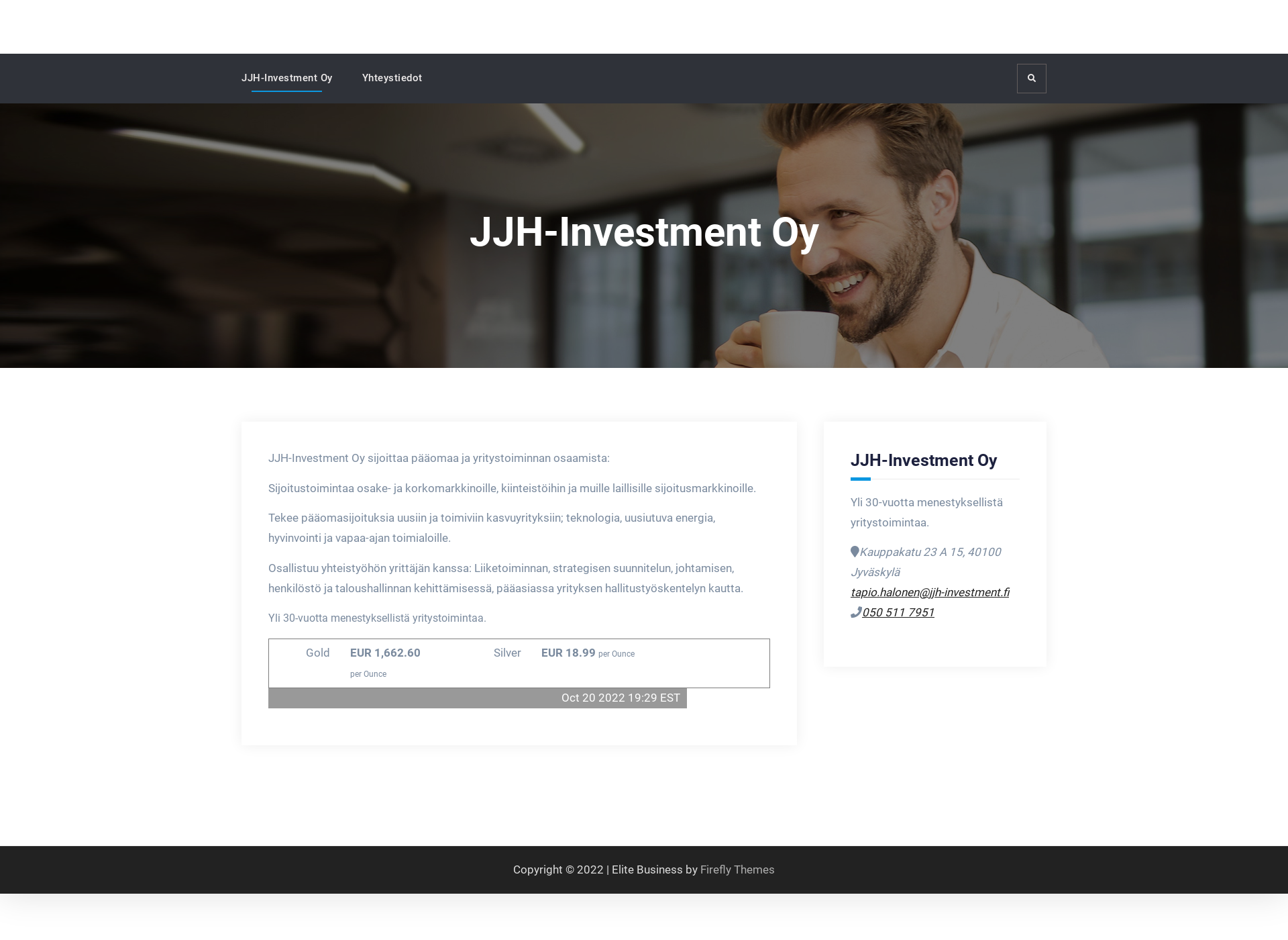 Skärmdump för jjh-investment.fi