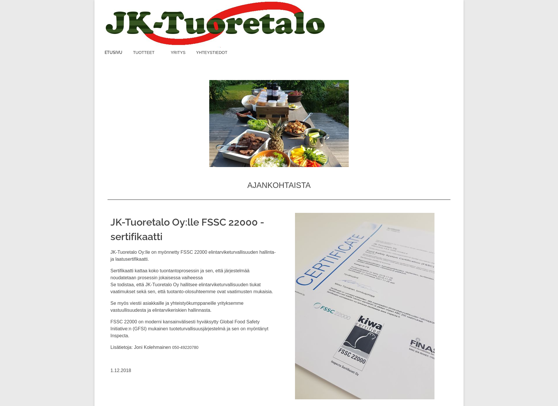 Skärmdump för jk-tuoretalo.fi