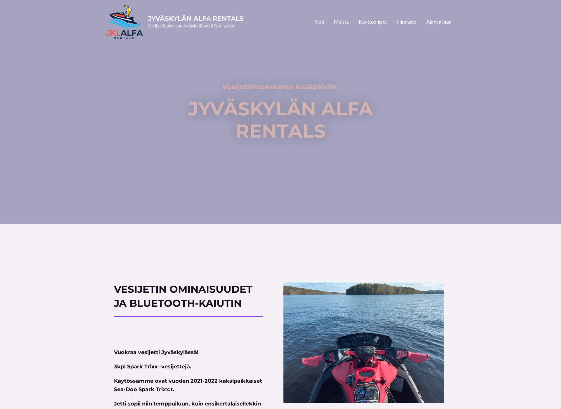 Skärmdump för jklalfarentals.fi