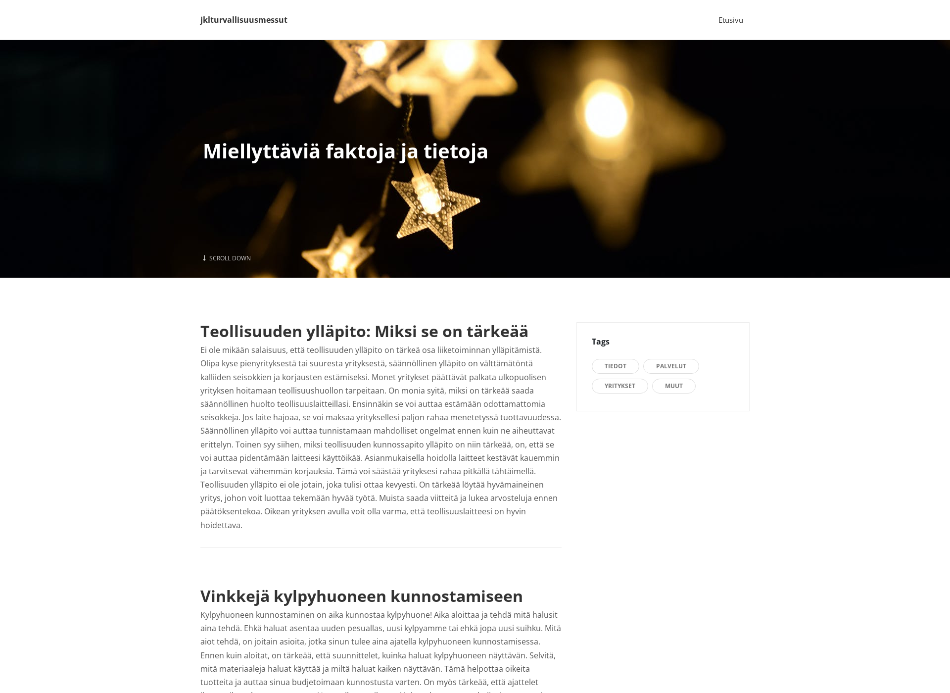 Skärmdump för jklturvallisuusmessut.fi