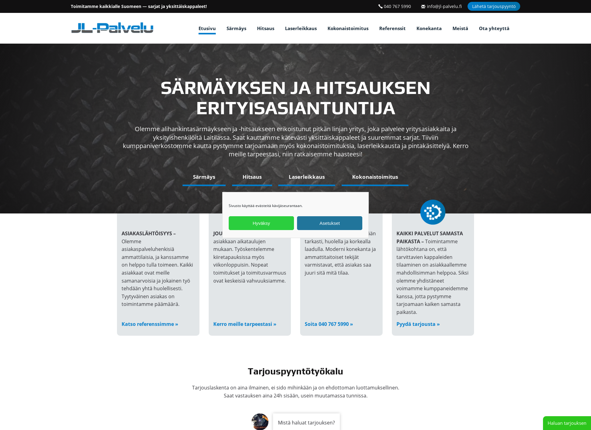Screenshot for jl-palvelu.fi