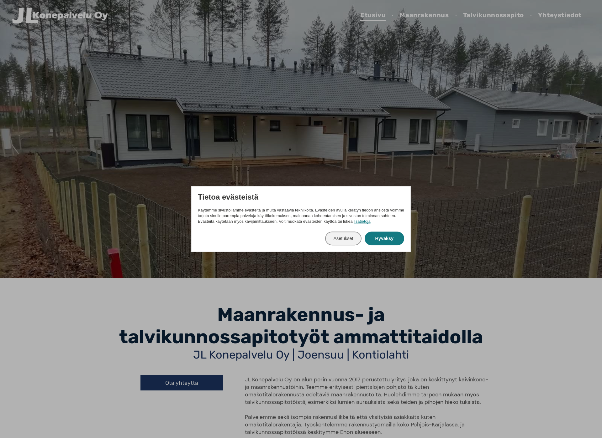 Skärmdump för jlkonepalvelu.fi
