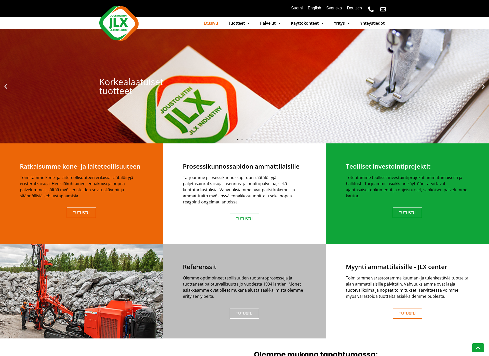 Skärmdump för jlx-industry.fi