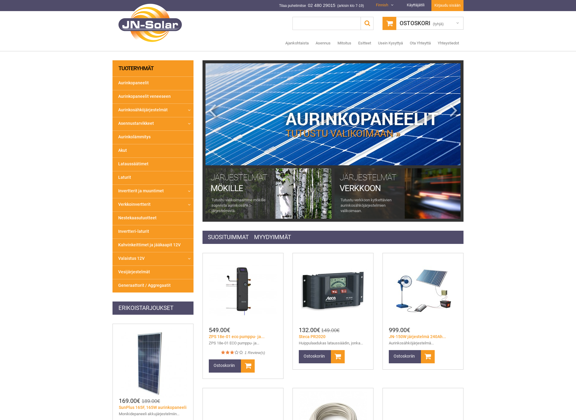 Screenshot for jn-solar.fi