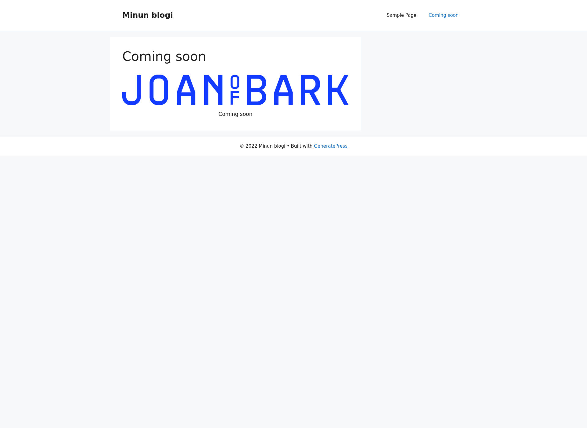 Skärmdump för joanofbark.fi