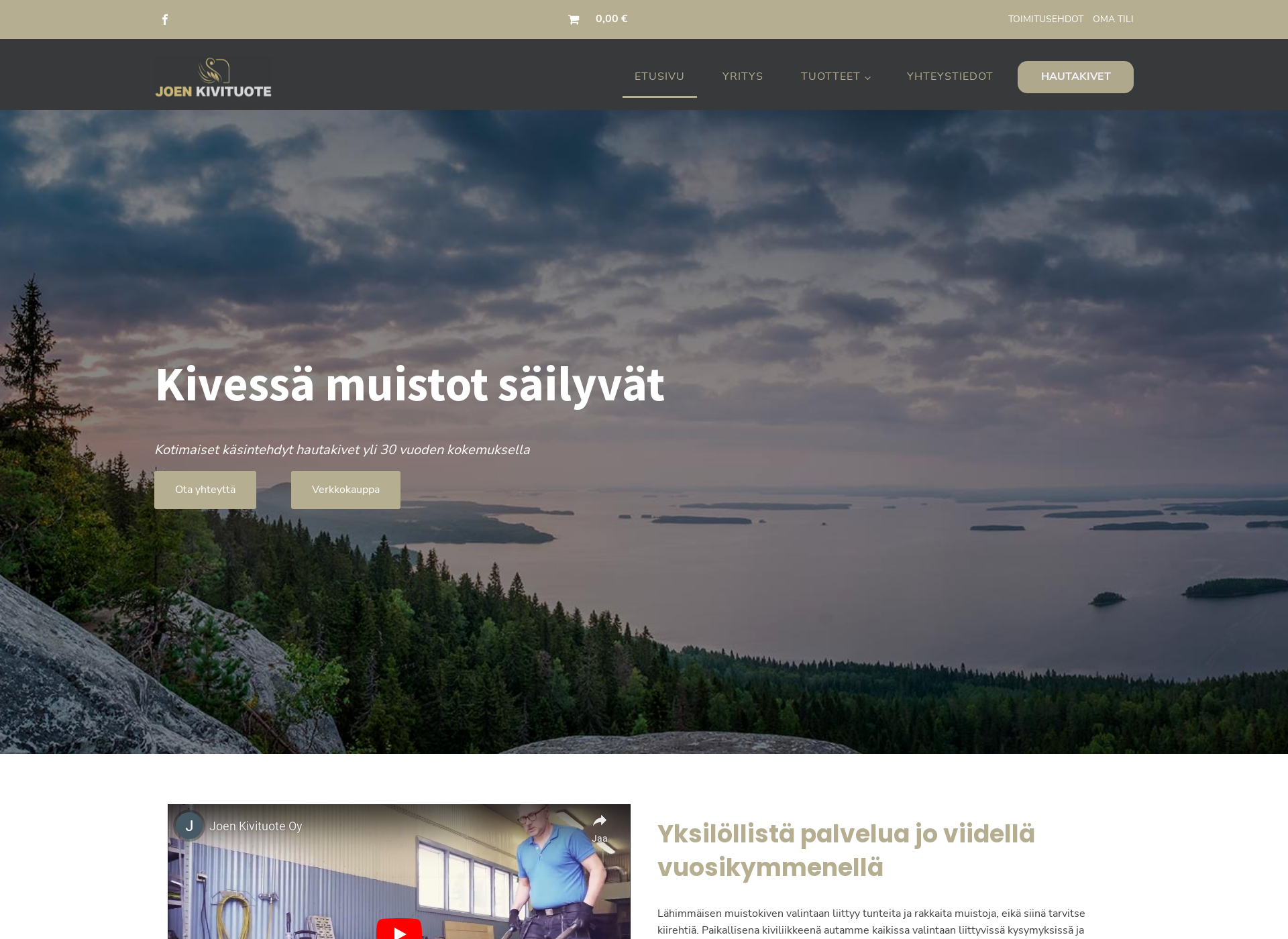 Skärmdump för joenkivituote.fi