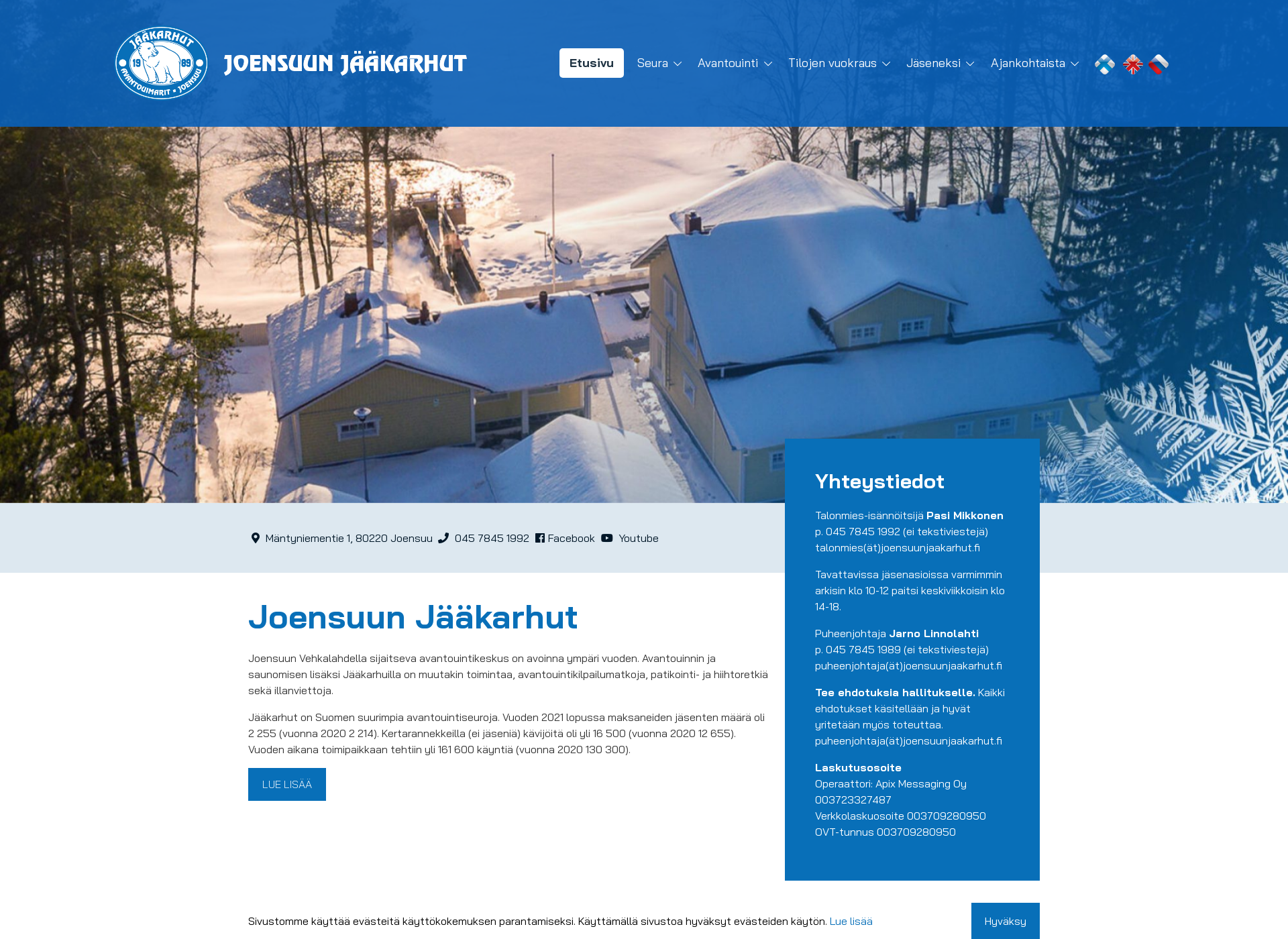 Screenshot for joensuunjääkarhut.fi