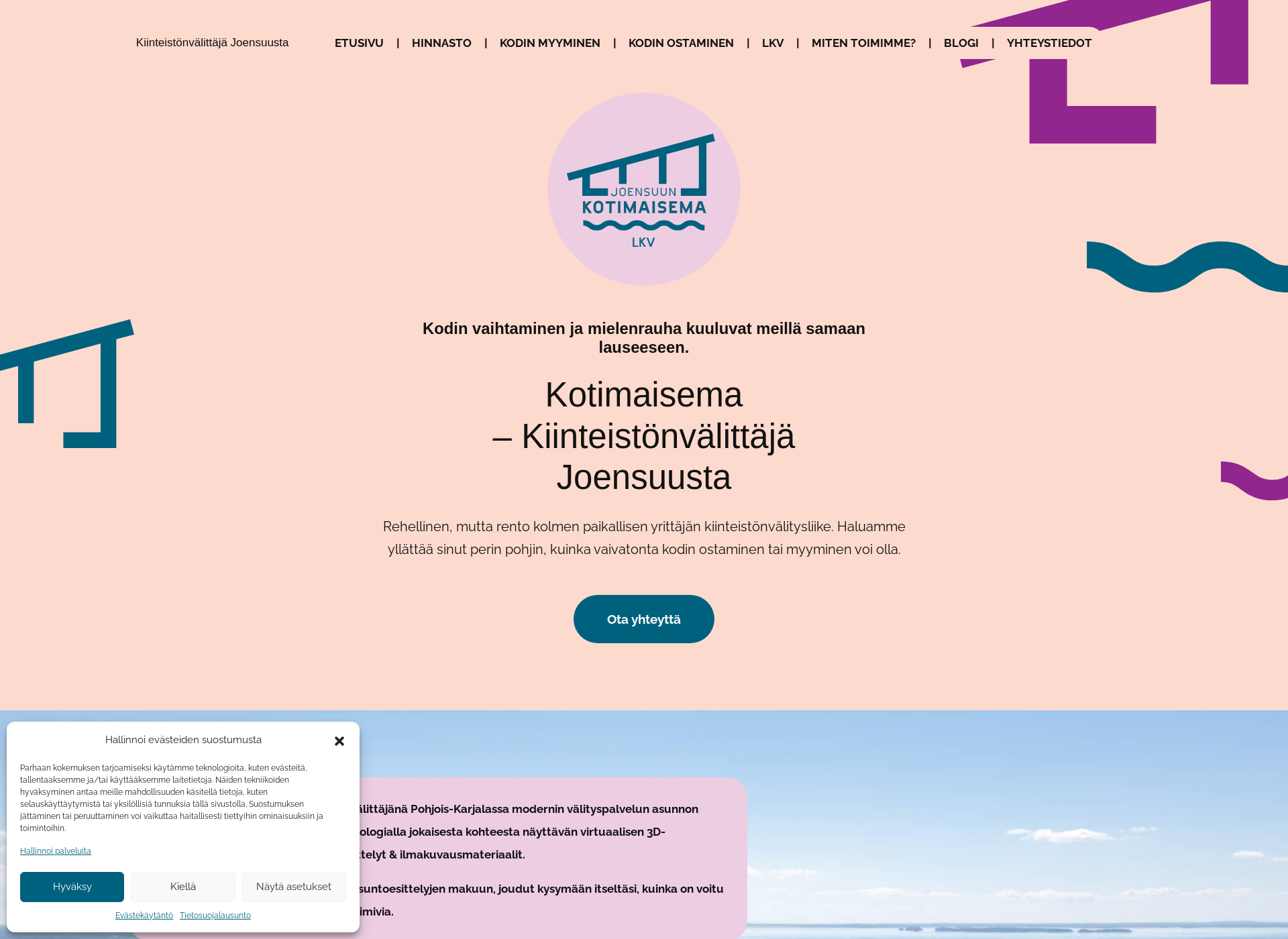 Skärmdump för joensuunkotimaisema.fi