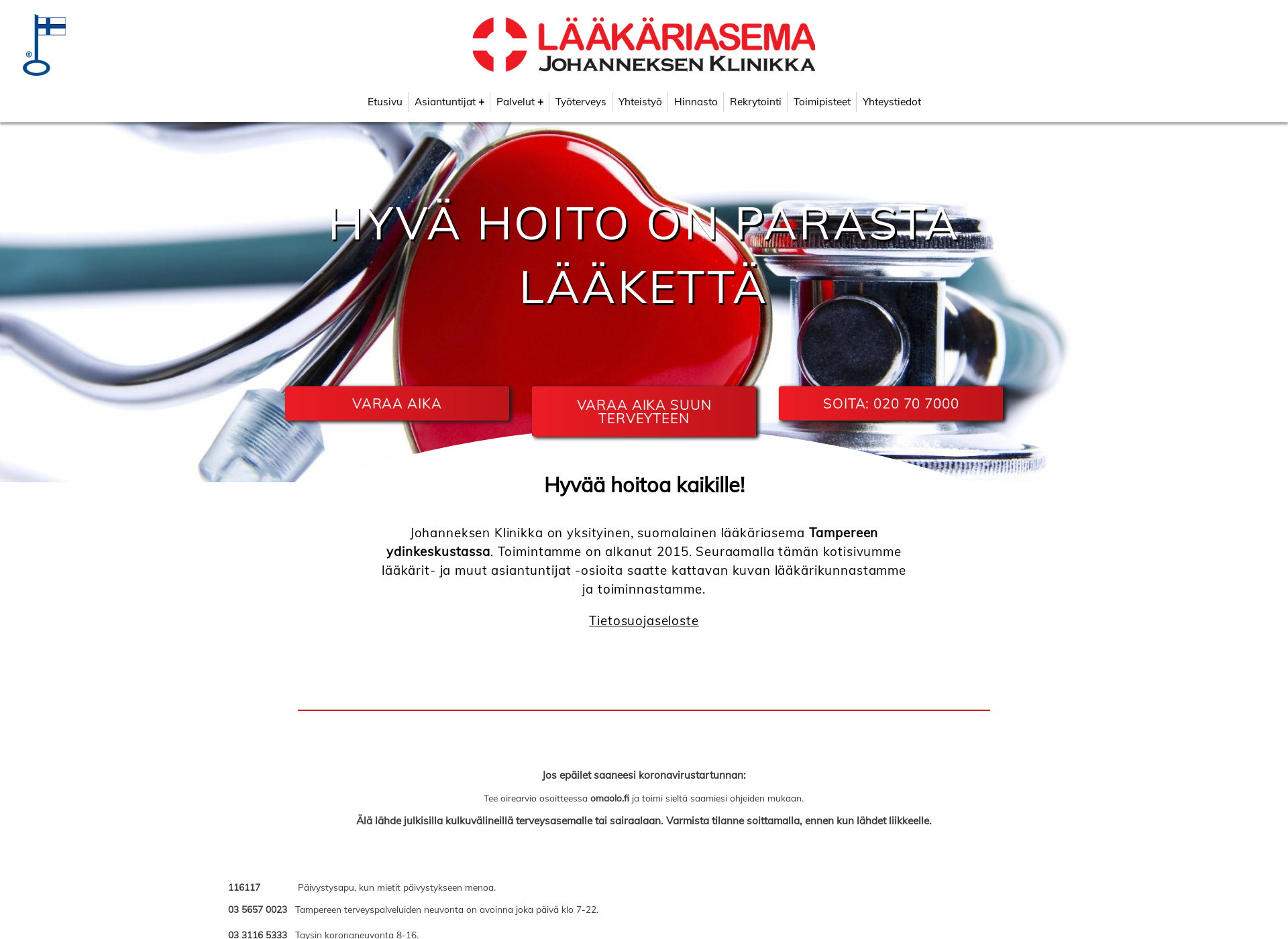 Screenshot for johanneksenklinikka.fi